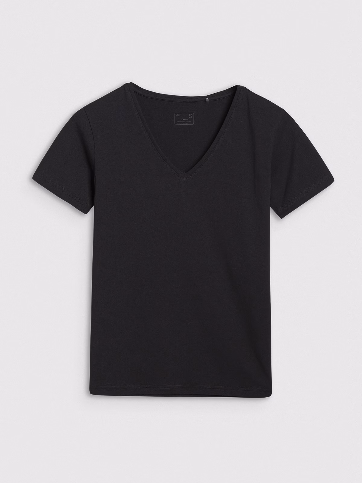 T-shirt slim gładki damski - biały