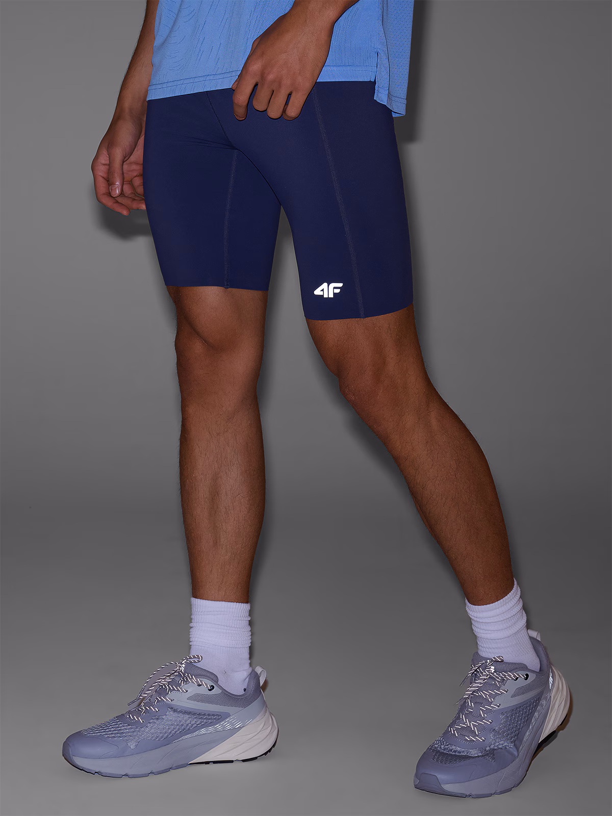 Legginsy kolarki do biegania szybkoschnące męskie - szare