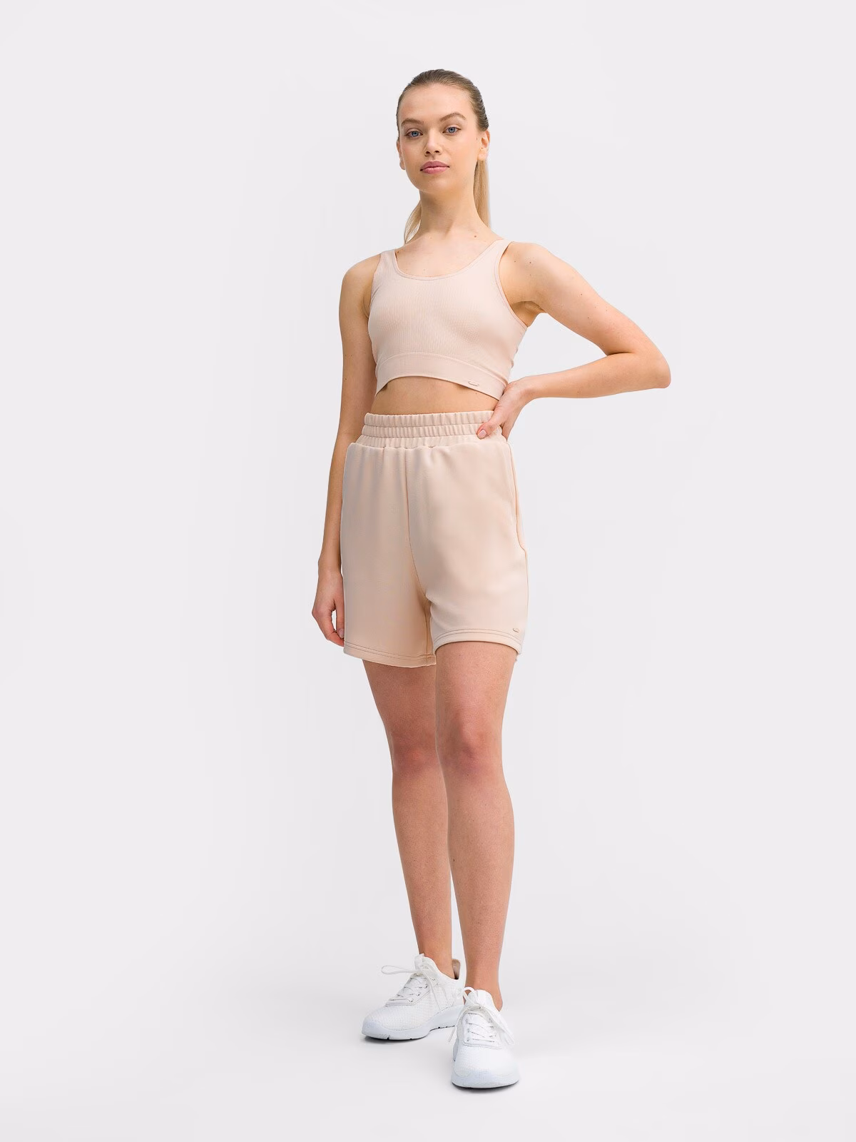 Crop-top z prążkowanej dzianiny damski