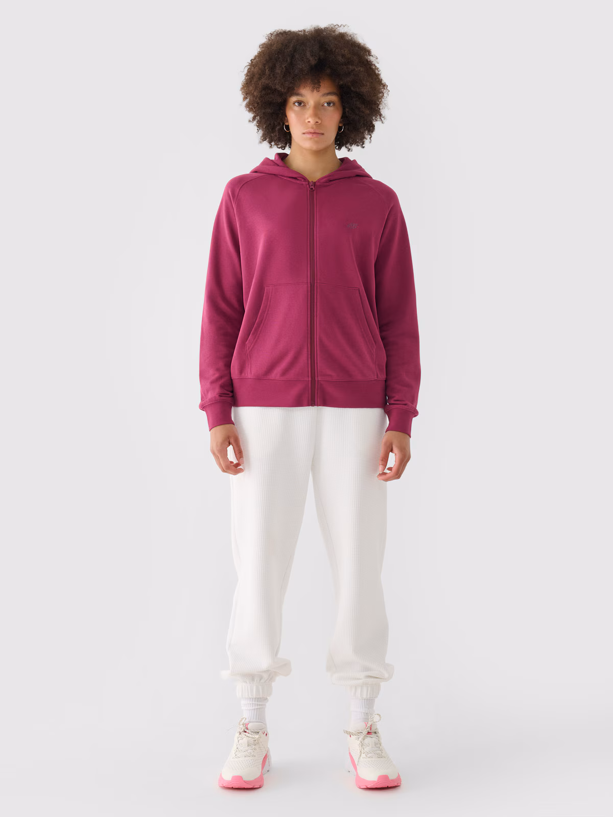 Bluza dresowa rozpinana z kapturem damska - granatowa