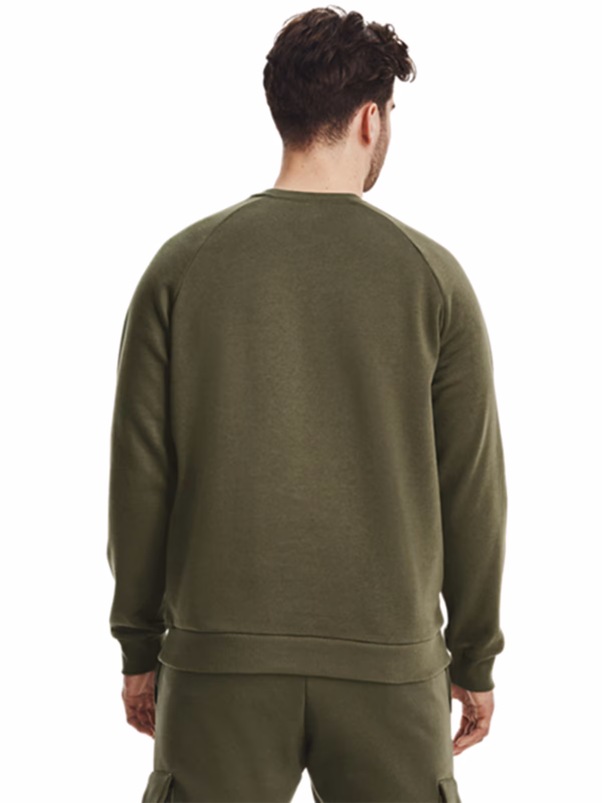 Bluza dresowa nierozpinana bez kaptura Under Armour UA Rival Fleece Crew męska - oliwkowa/khaki