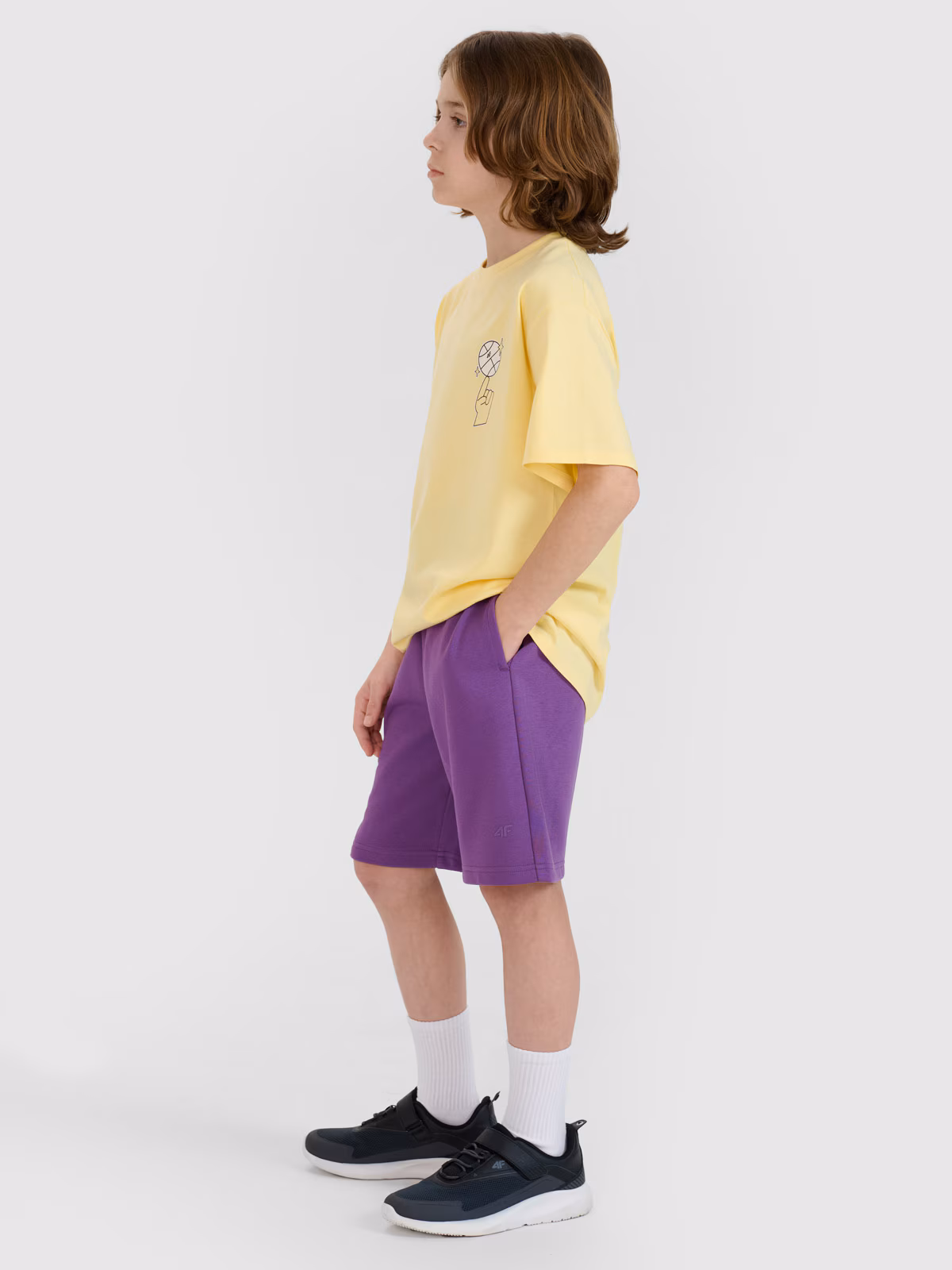 Spodenki dresowe chłopięce - fioletowe