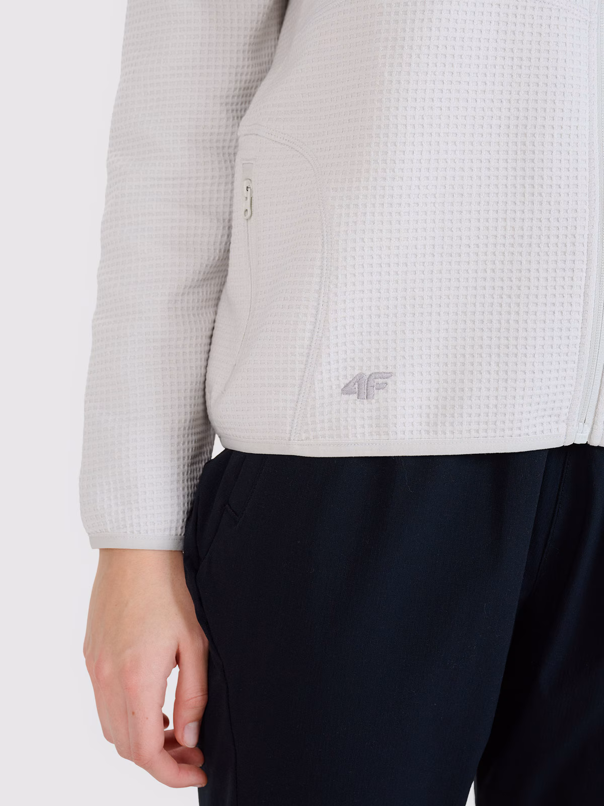 Bluza dresowa rozpinana bez kaptura damska - szara