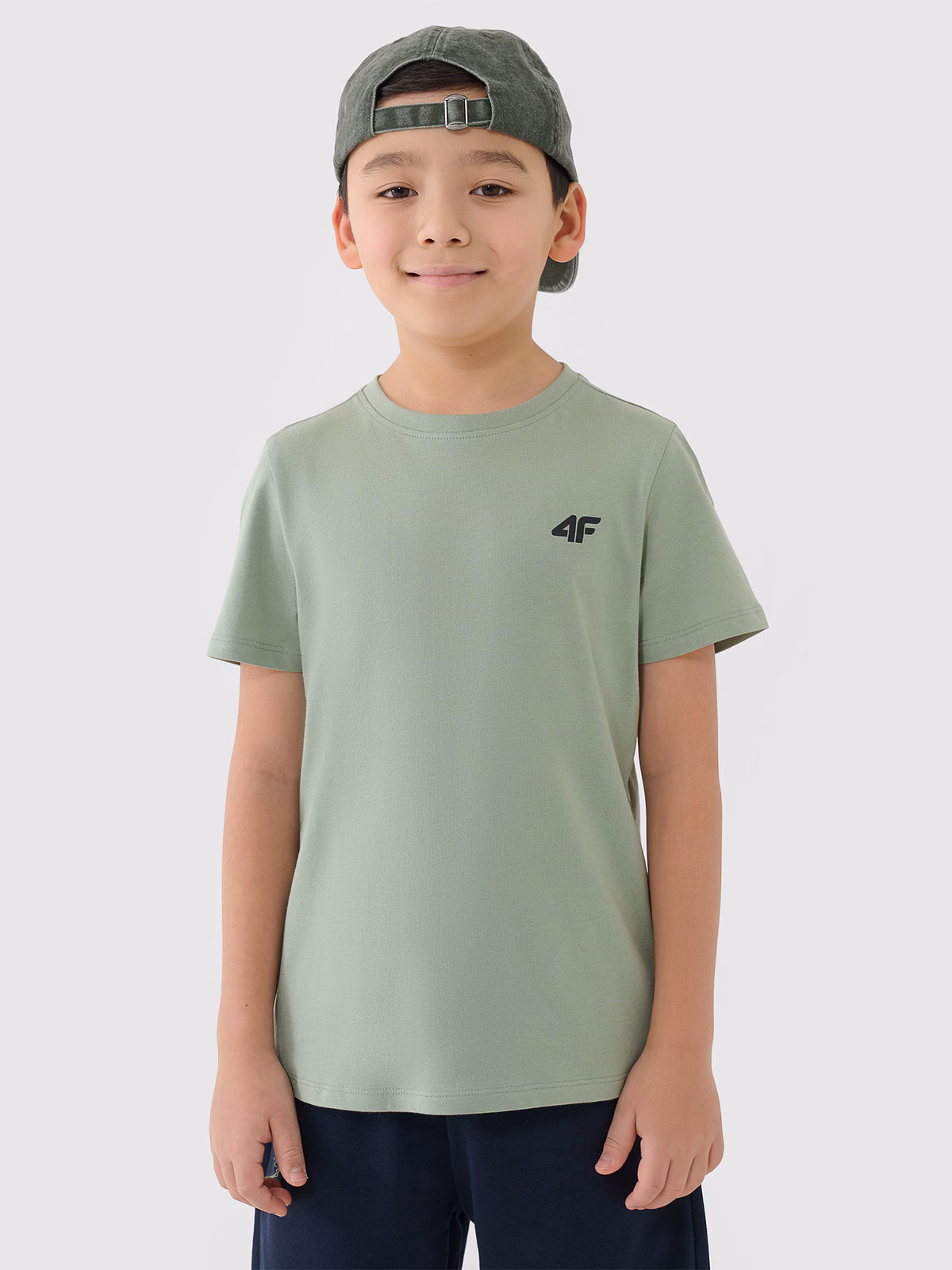 T-shirt regular gładki chłopięcy - czerwony