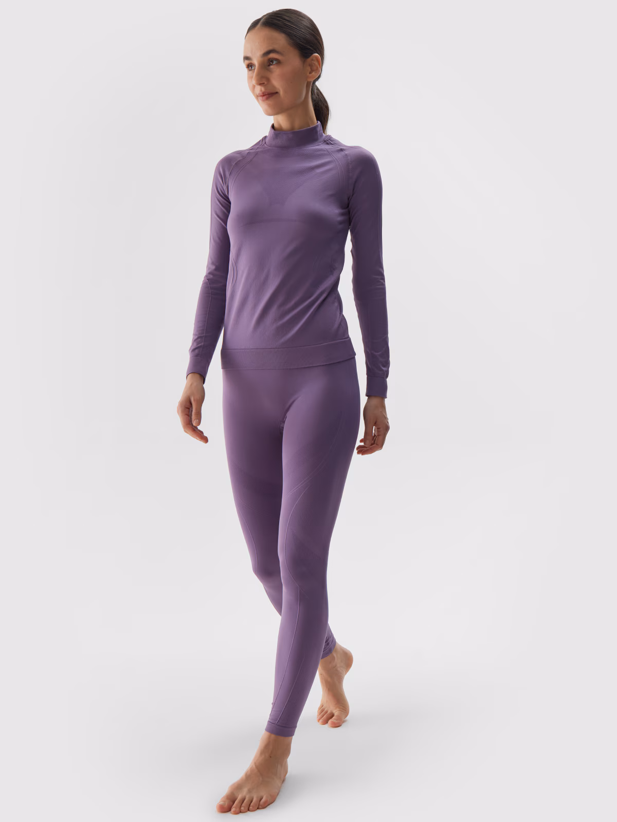 Bielizna termoaktywna bezszwowa (góra) damska - brązowa