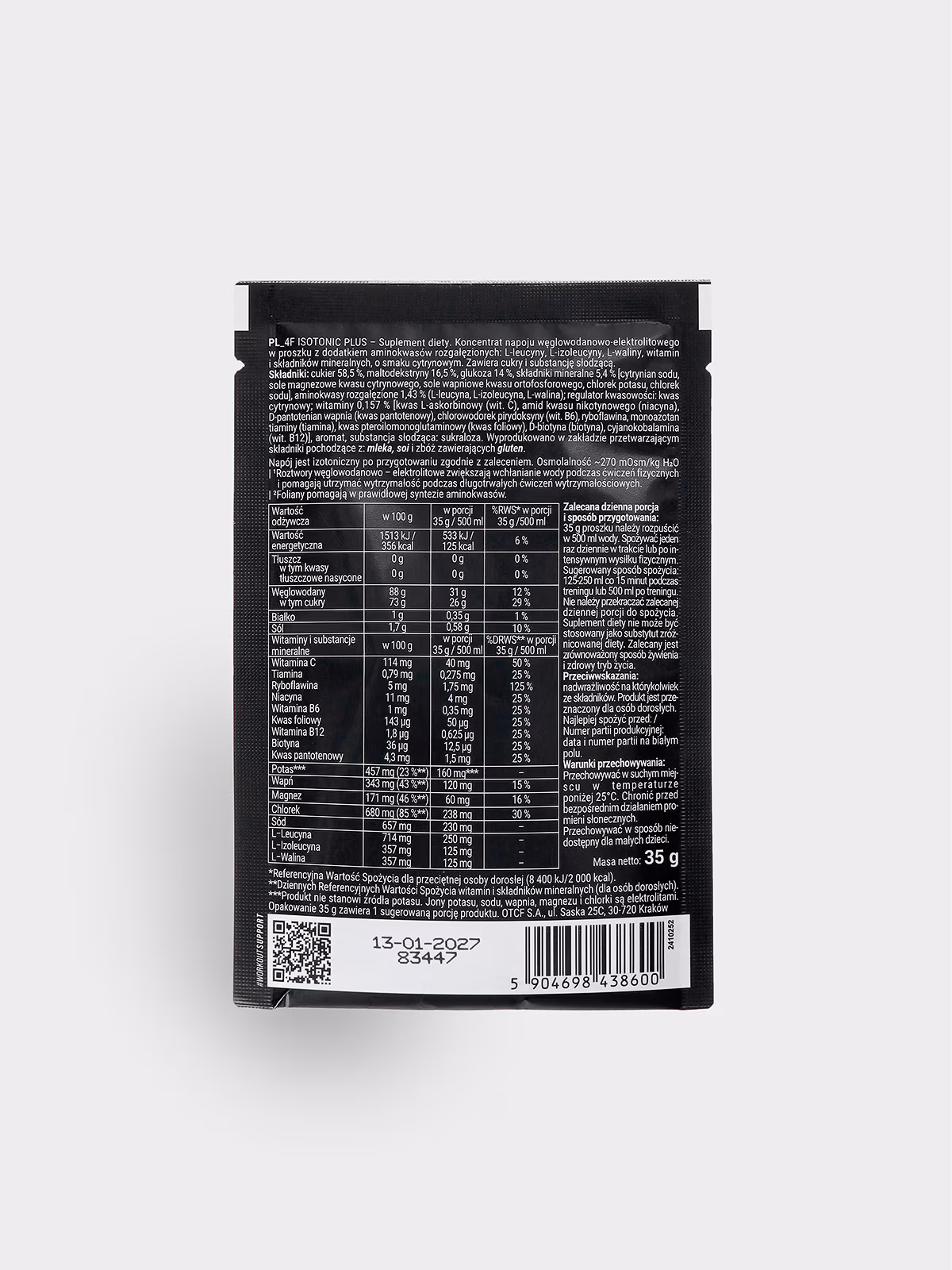 Koncentrat napoju izotonicznego - suplement diety (35g) cytryna