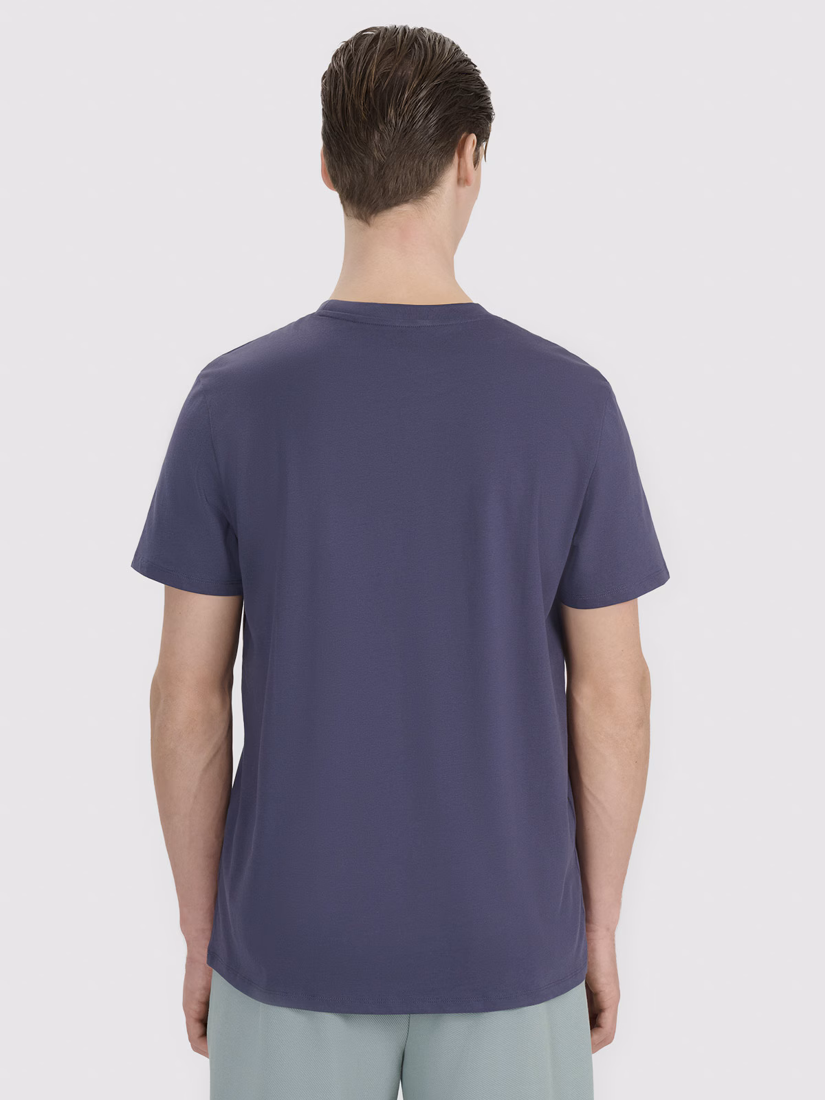 T-shirt regular z nadrukiem męski - granatowy