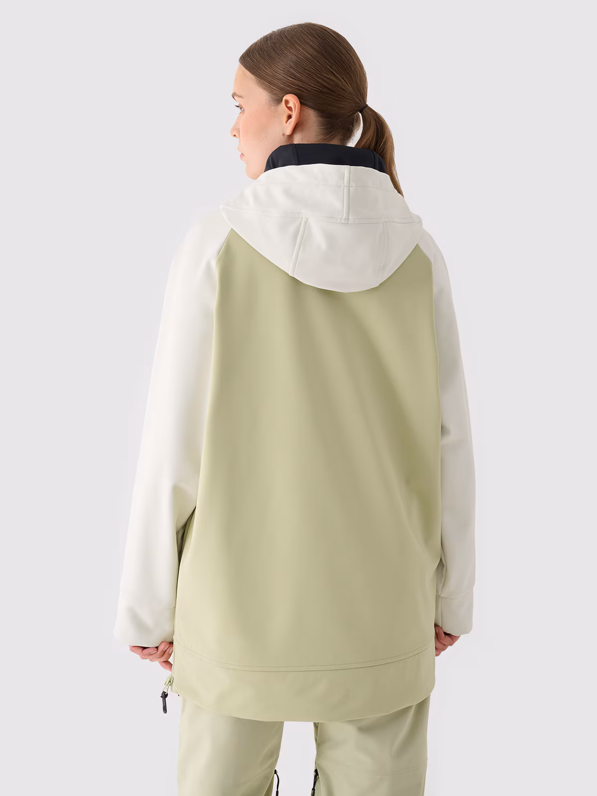 Bluza snowboardowa z softshellu membrana 5000 damska - oliwkowa/khaki