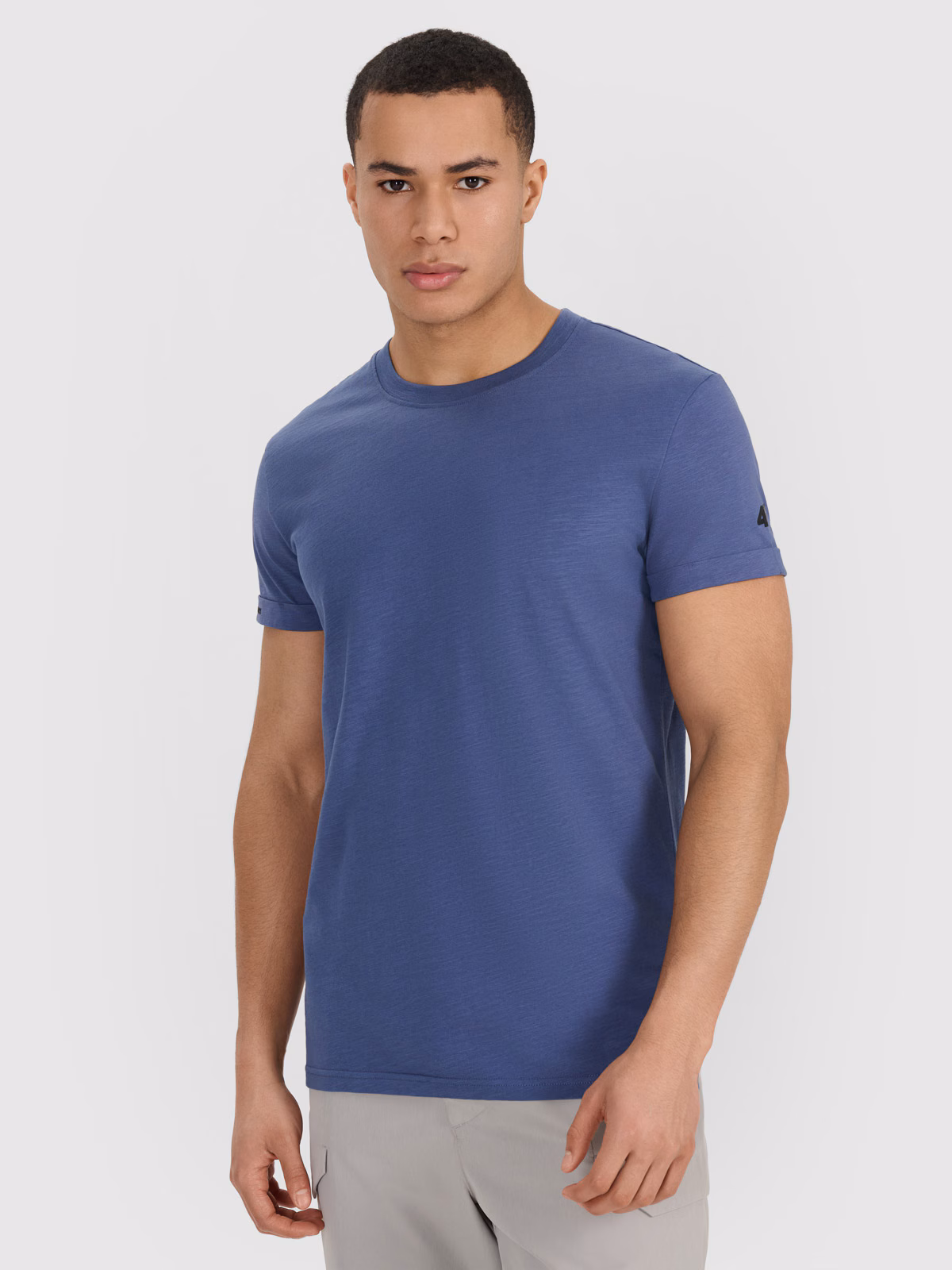 T-shirt regular gładki męski - biały