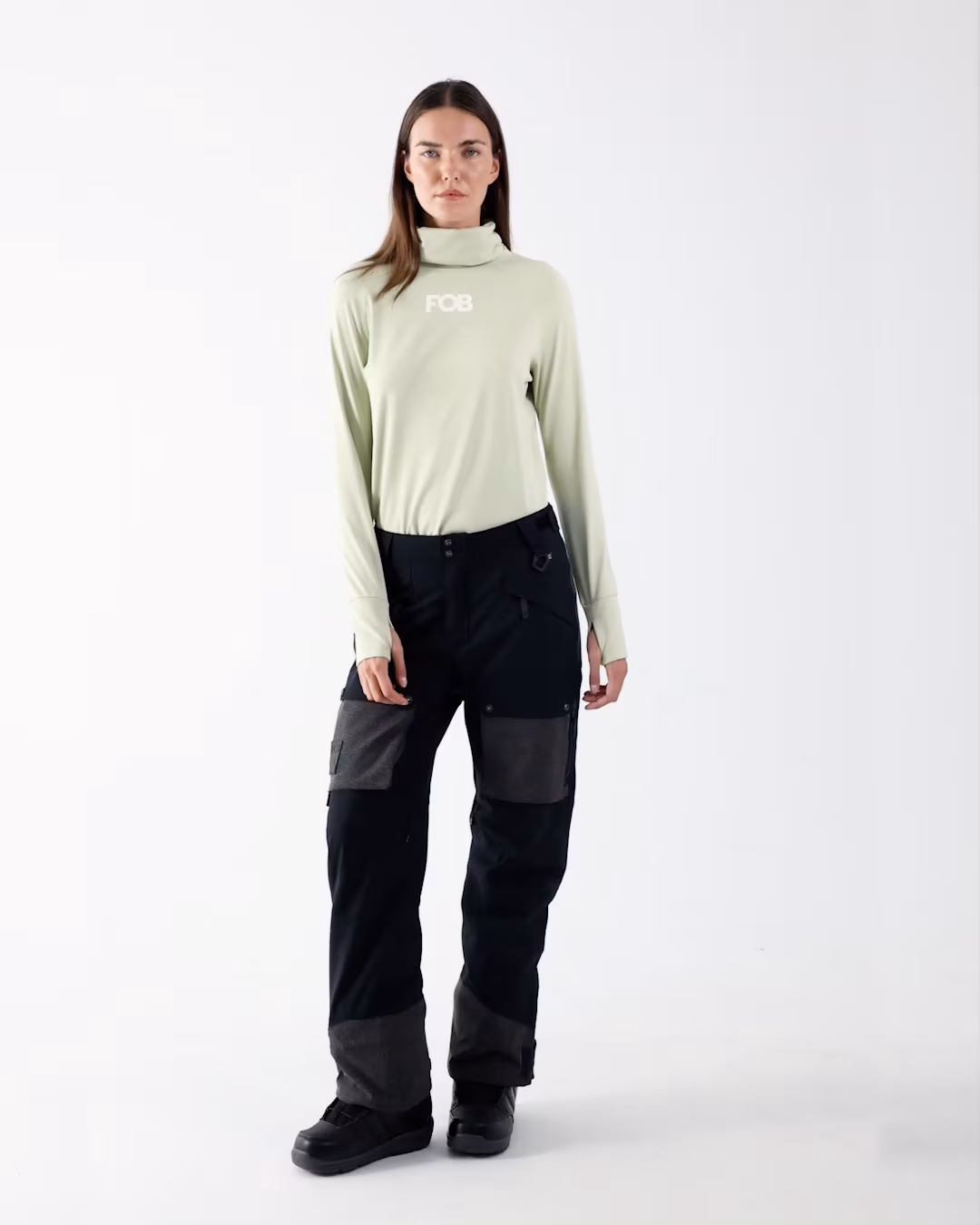 Spodnie snowboardowe membrana 10000 damskie - czarne