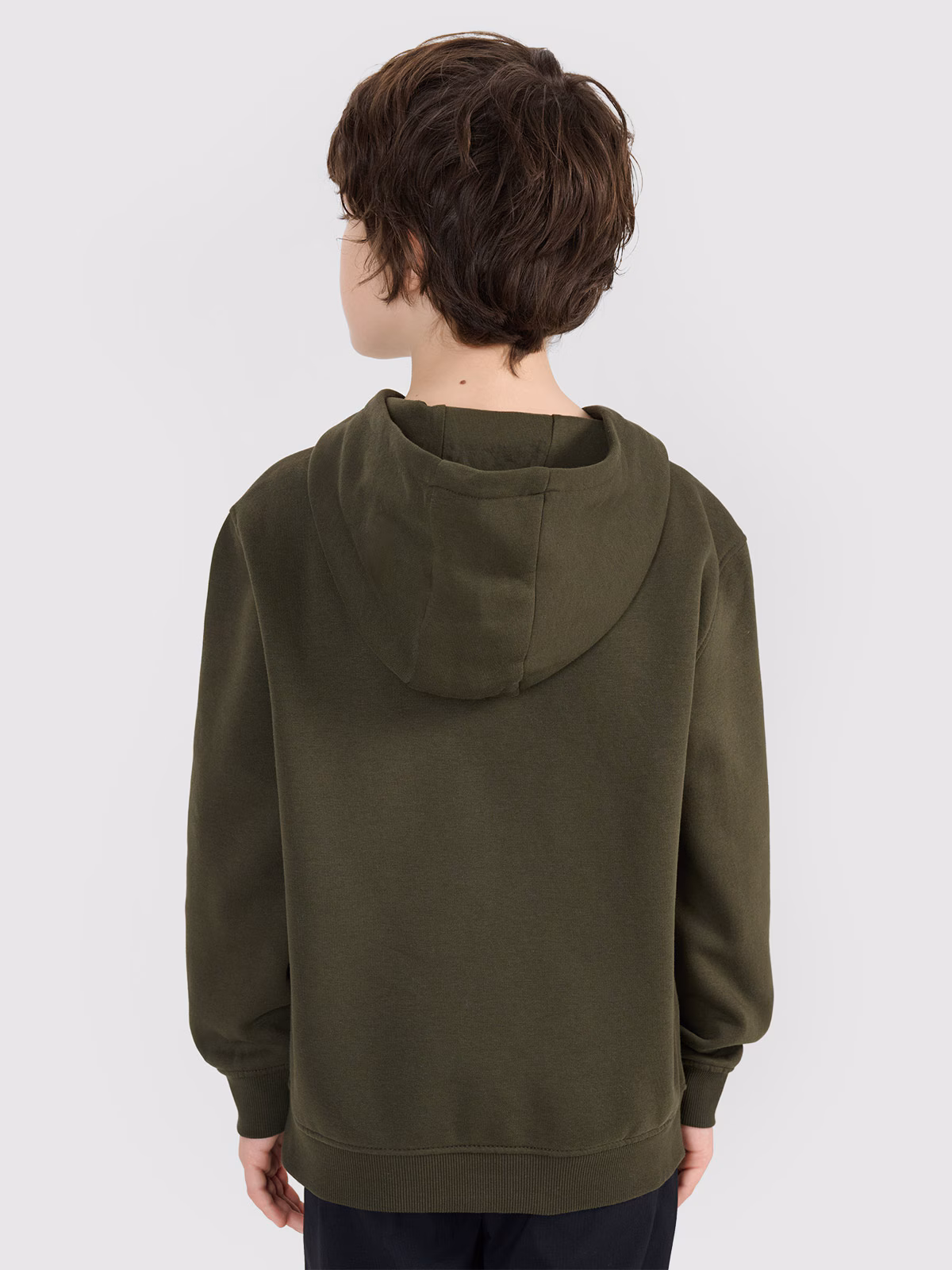 Bluza dresowa nierozpinana z kapturem chłopięca - pomarańczowa