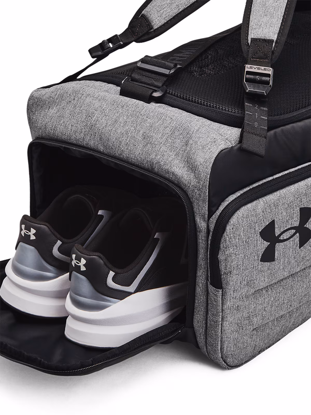 Torba treningowa uniseks Under Armour UA Contain Duo Md Bp Duffle - szara