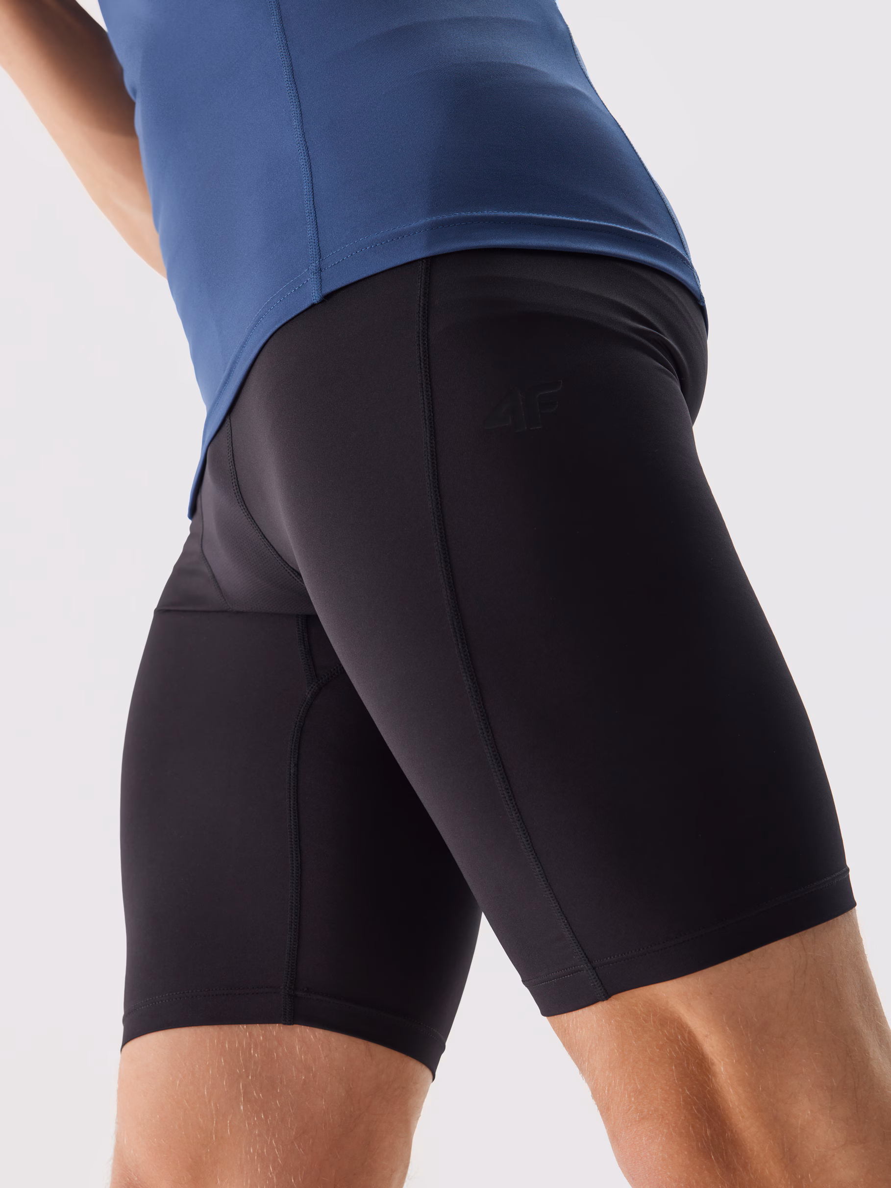 Legginsy krótkie treningowe szybkoschnące męskie - czarne