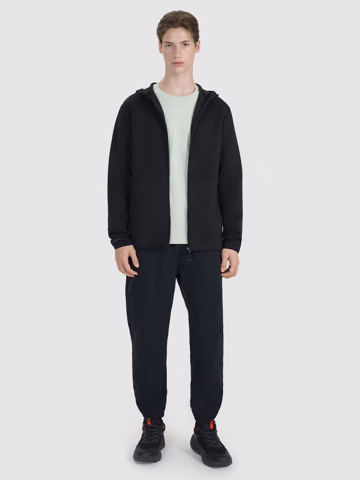 Bluza dresowa rozpinana z kapturem męska - czarna