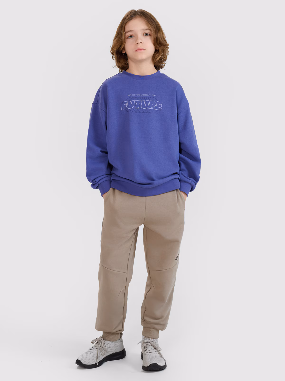 Bluza dresowa nierozpinana bez kaptura chłopięca - czerwona