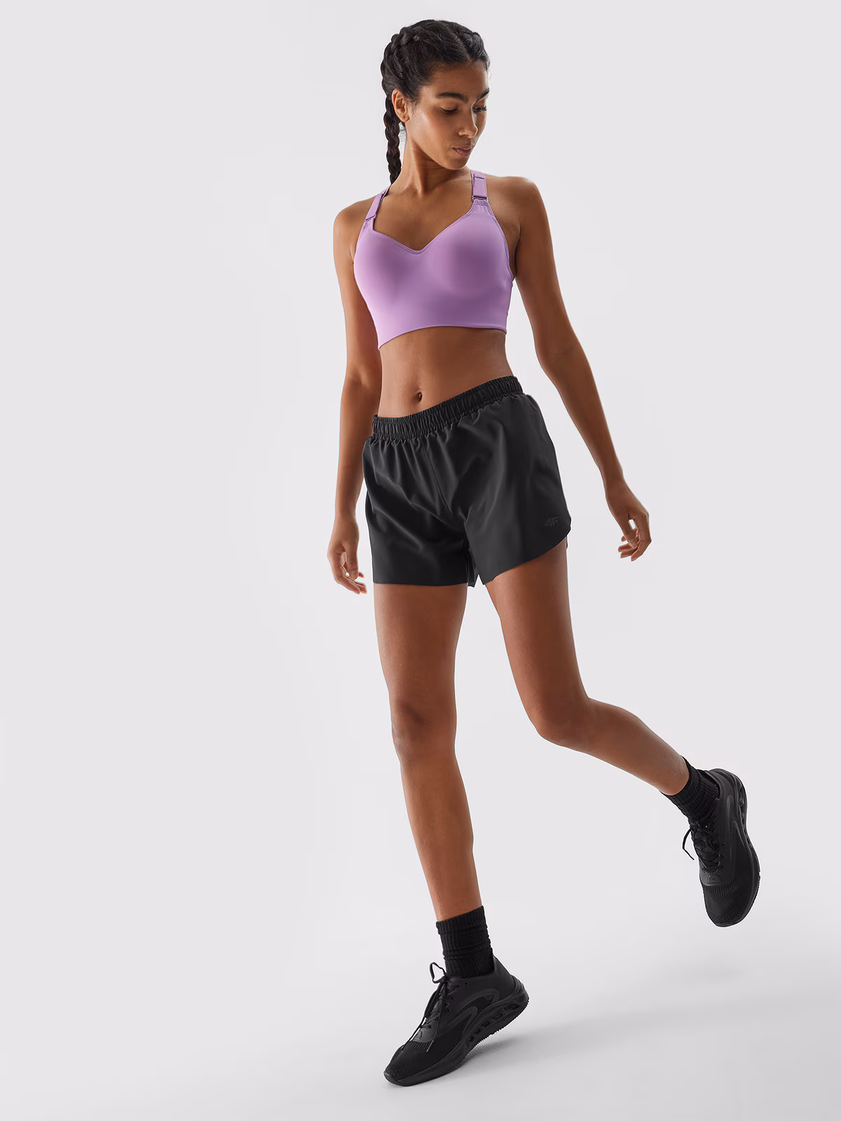 Spodenki do biegania szybkoschnące damskie - czarne