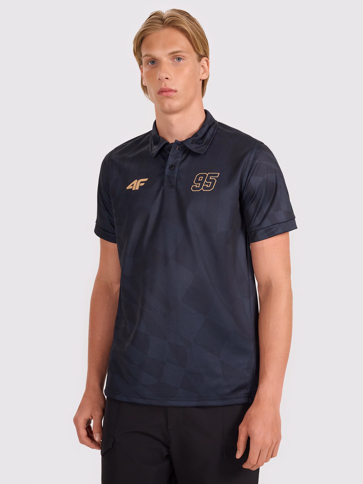 Koszulka polo szybkoschnąca męska 4F x Bartosz Zmarzlik - czarna