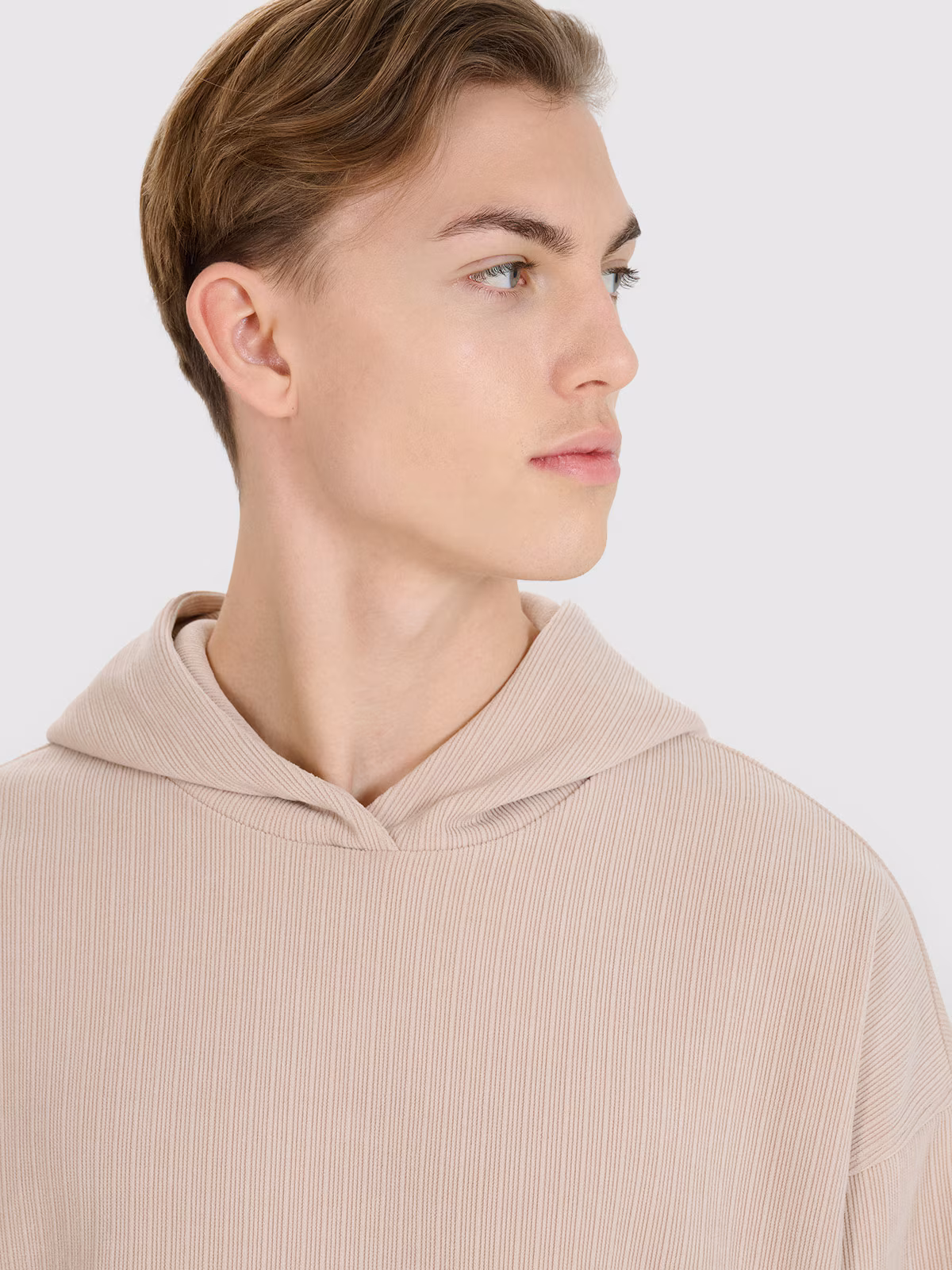 Bluza dresowa nierozpinana z kapturem męska - szara