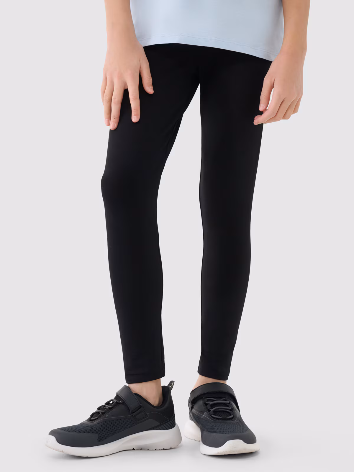 Legginsy dzianinowe dziewczęce - czarne