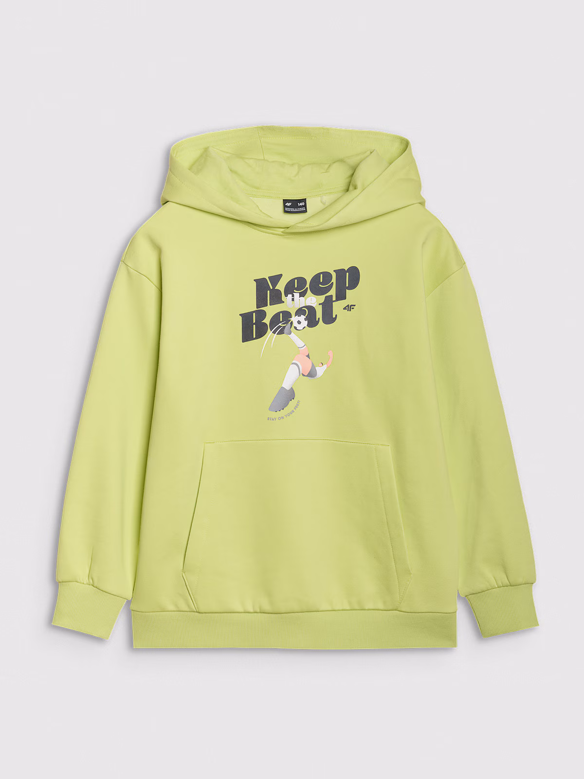 Bluza dresowa nierozpinana z kapturem chłopięca - żółta