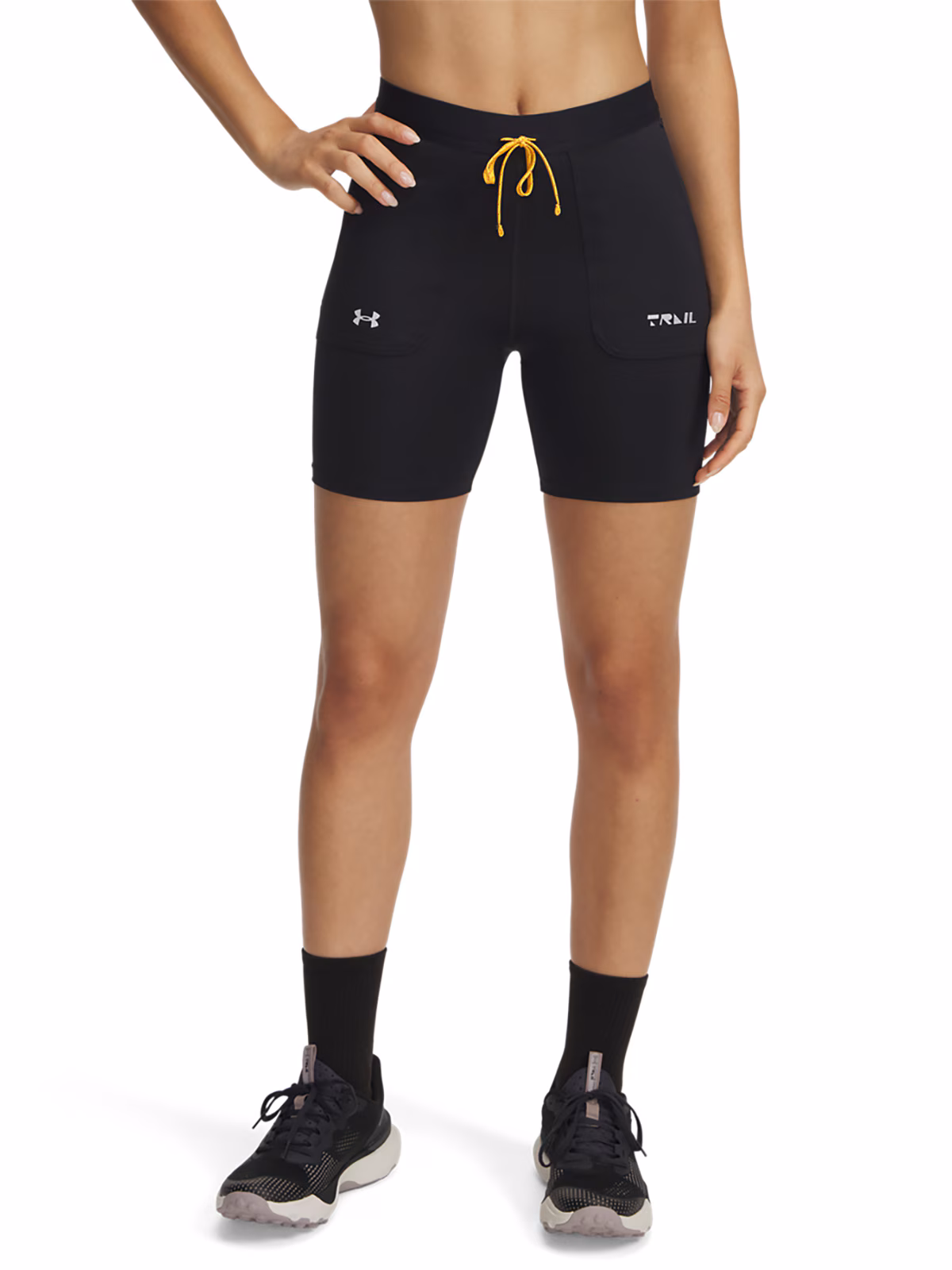 Kolarki do biegania damskie Under Armour UA Trail Run Fitted Shorts - czarne