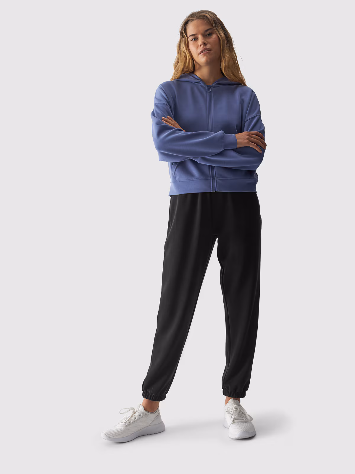 Bluza dresowa rozpinana z modalem damska - fioletowa