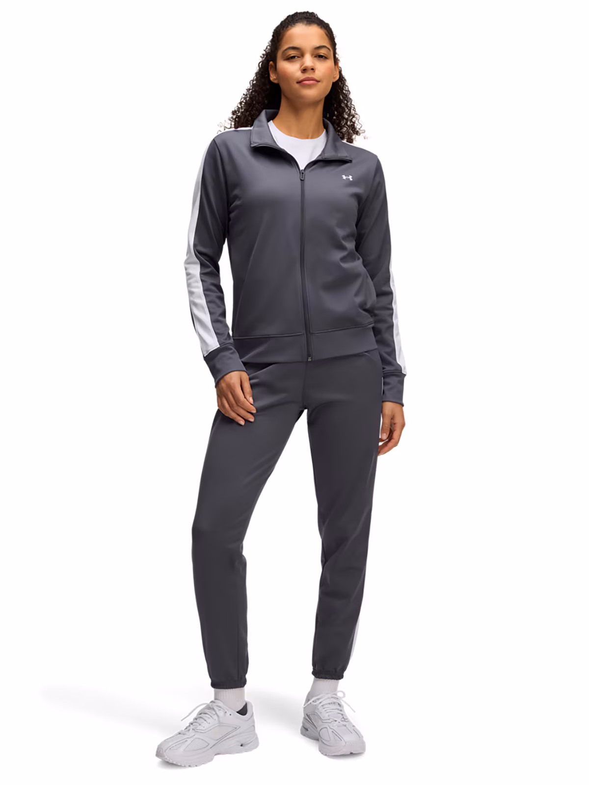 Dresowy komplet treningowy damski Under Armour UA Tricot Tracksuit - szary