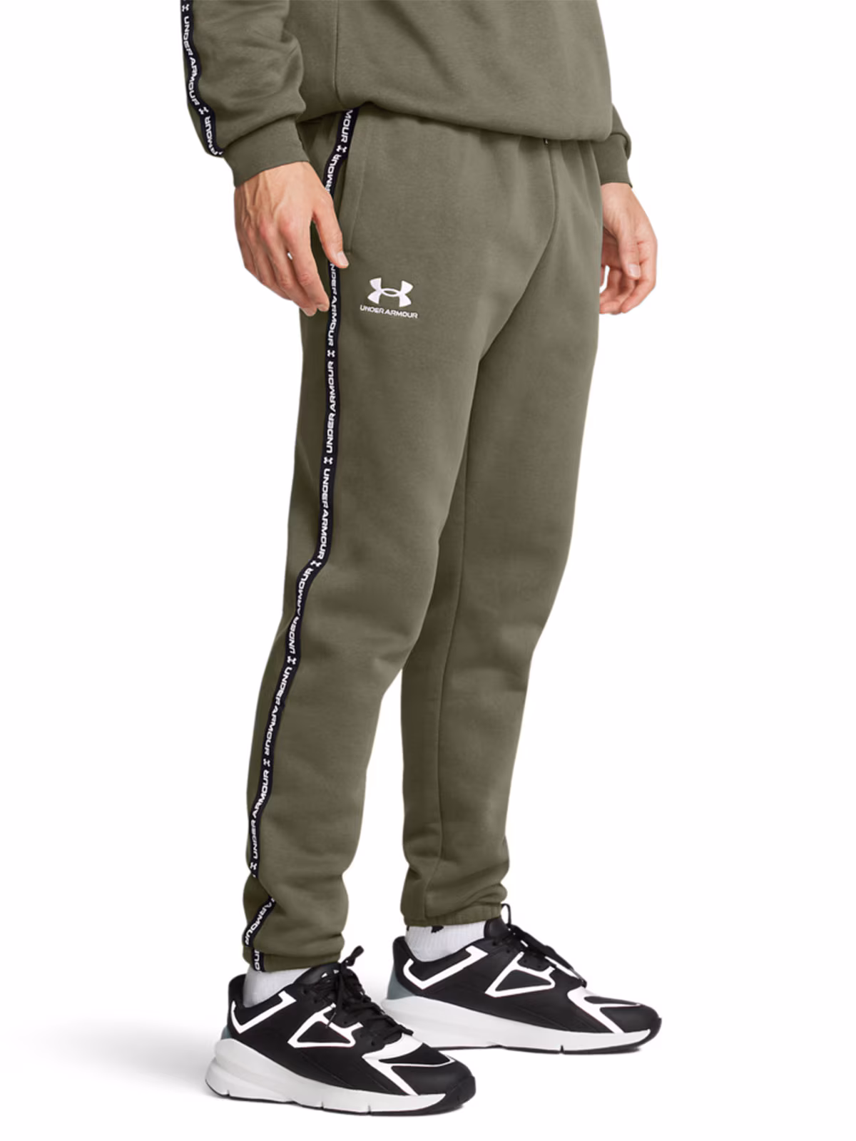 Spodnie dresowe męskie Under Armour UA Icon Fleece Jgr Taping - zielone