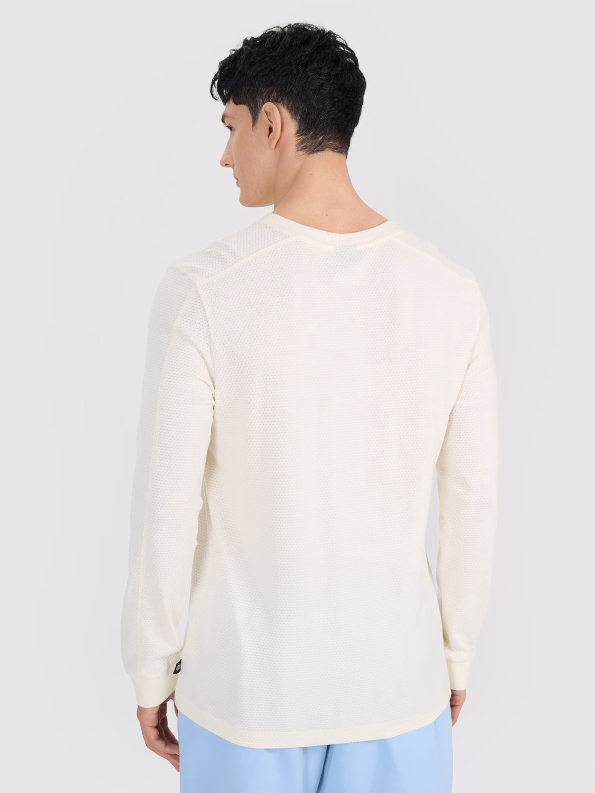 Longsleeve oversize gładki męski - biały