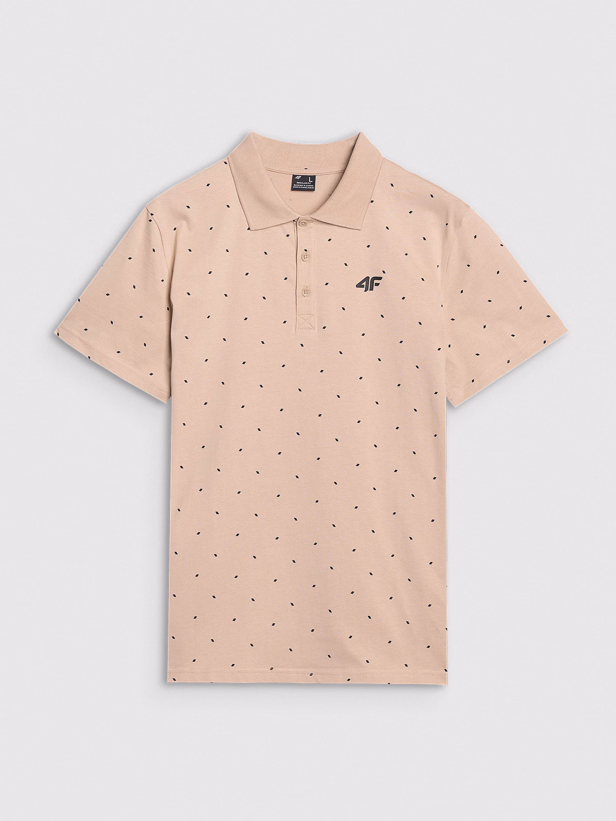 Koszulka polo regular z nadrukiem męska - biała