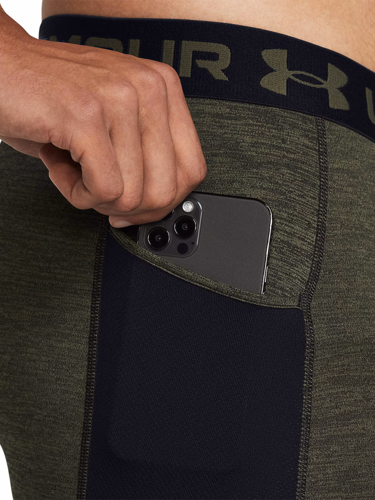 Legginsy treningowe męskie Under Armour UA CG Armour Twist Lgs - khaki