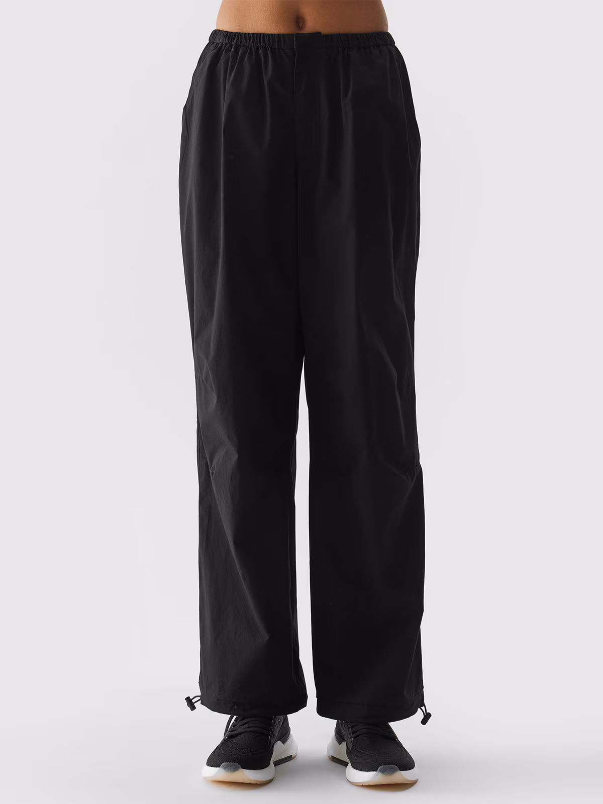 Spodnie casual baggy parachute damskie - łososiowy