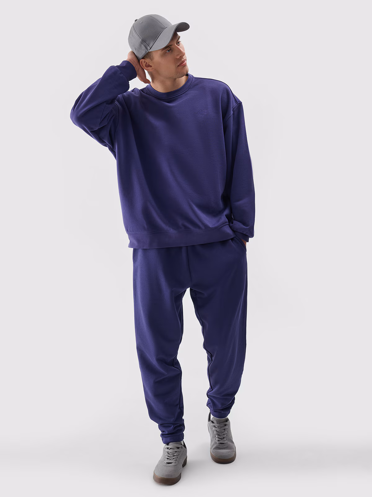 Bluza dresowa nierozpinana bez kaptura uniseks - granatowa