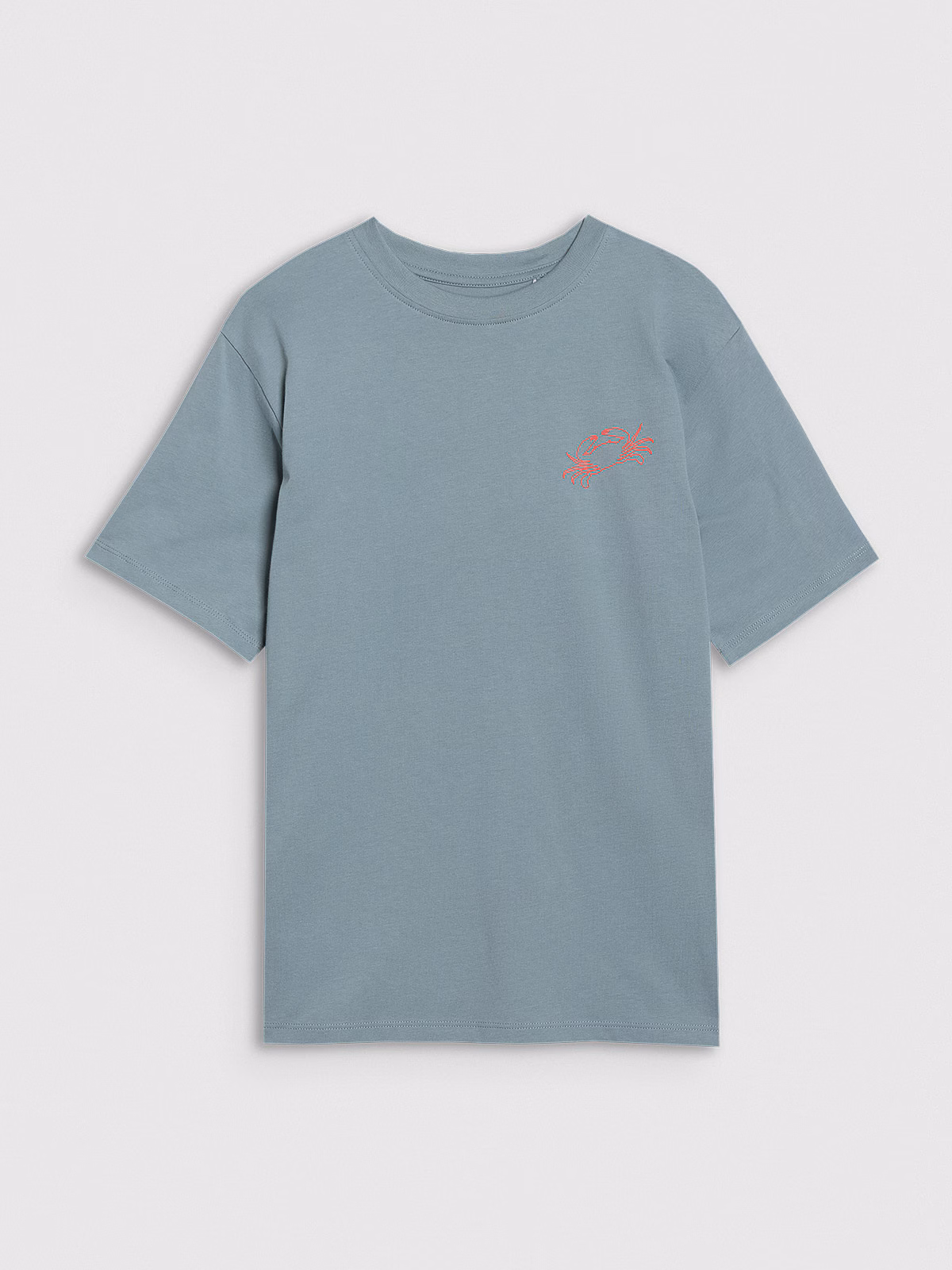 T-shirt oversize z nadrukiem chłopięcy - turkusowy