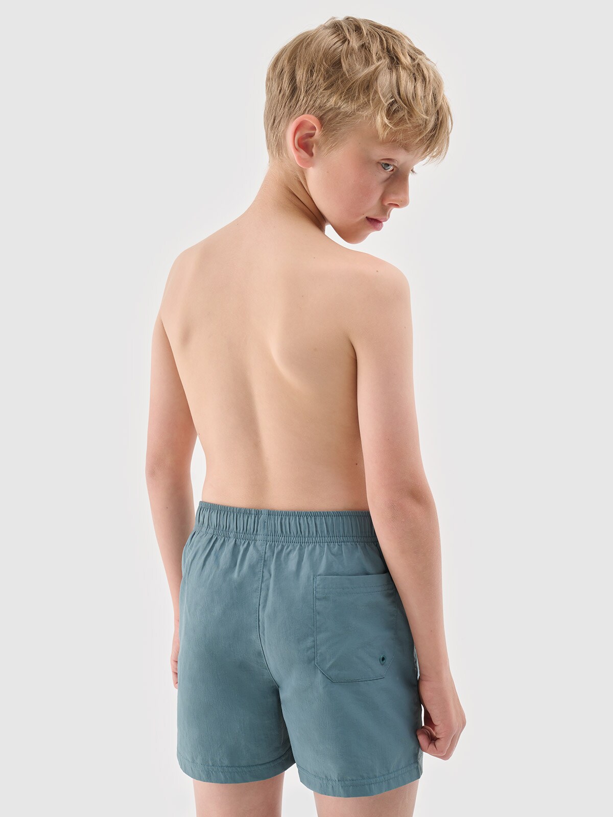Spodenki plażowe boardshorty chłopięce - turkusowe