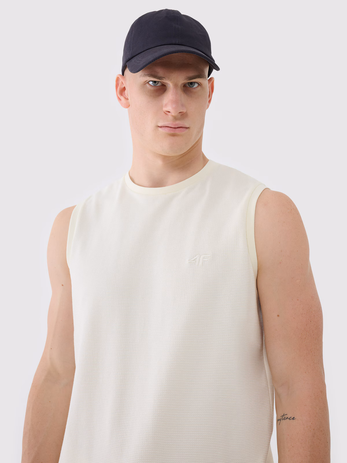 Tank top regular gładki męski - zielony
