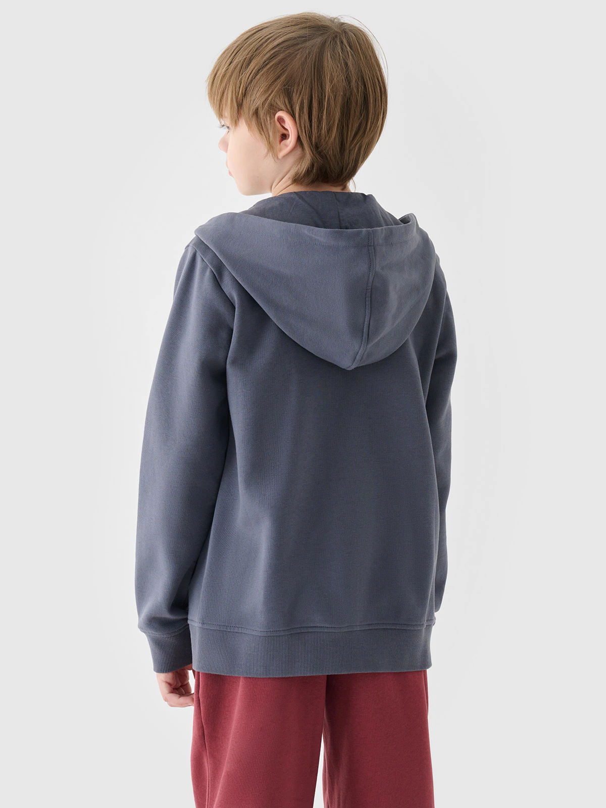 Bluza dresowa rozpinana z kapturem chłopięca - khaki