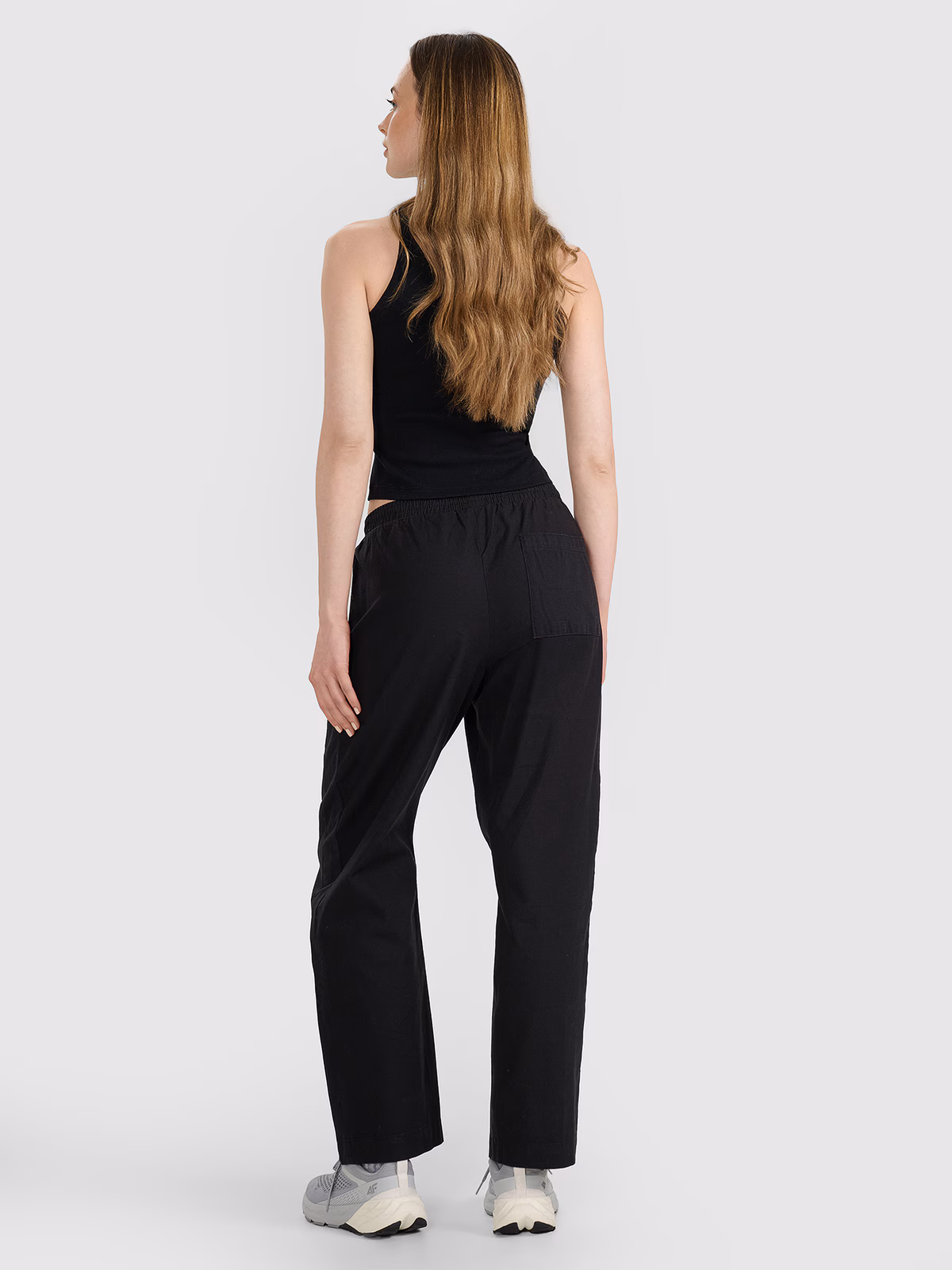 Spodnie casual damskie - żółte