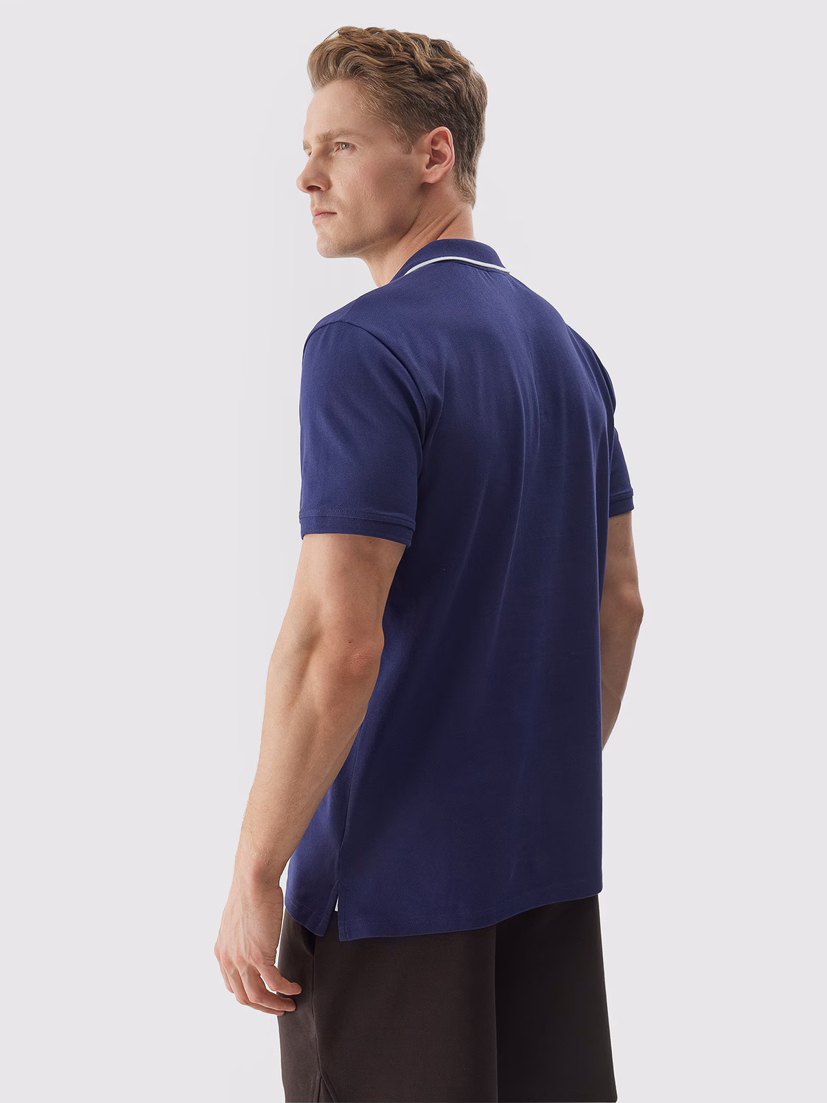 Koszulka polo regular męska - granatowa