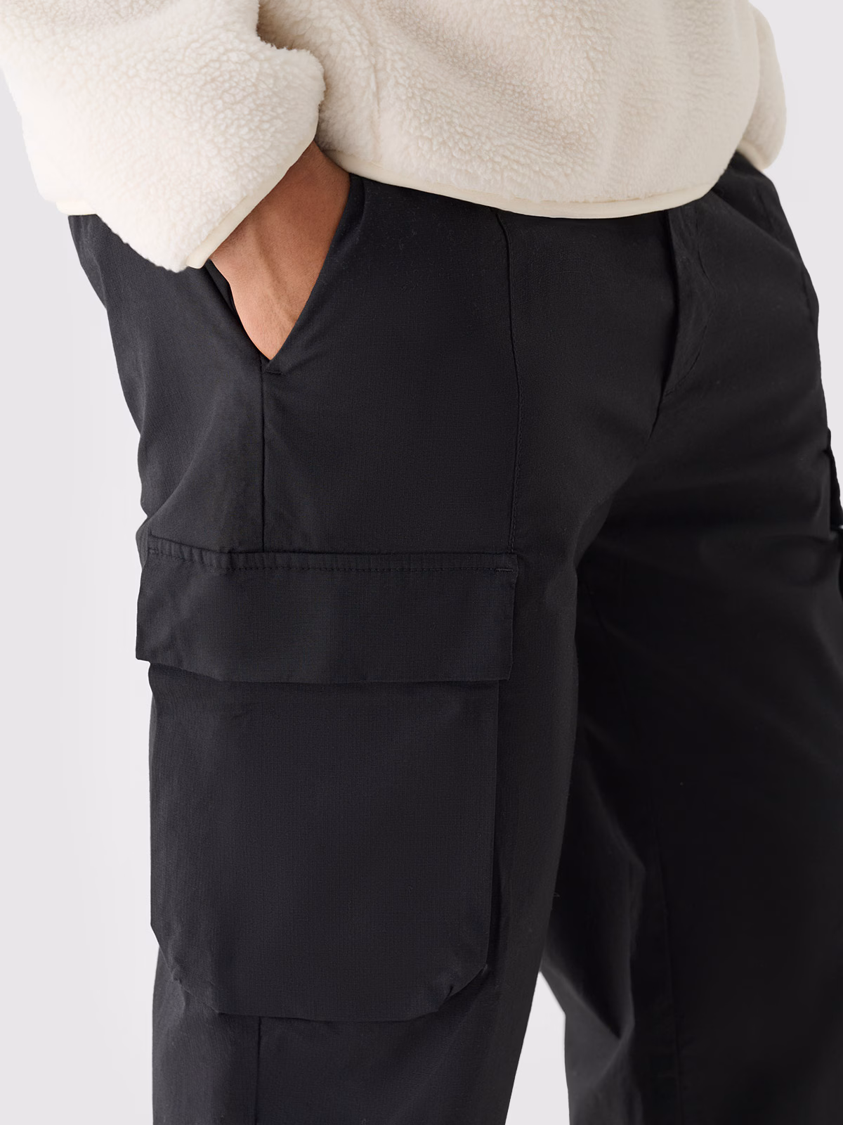 Spodnie casual cargo męskie - czarne