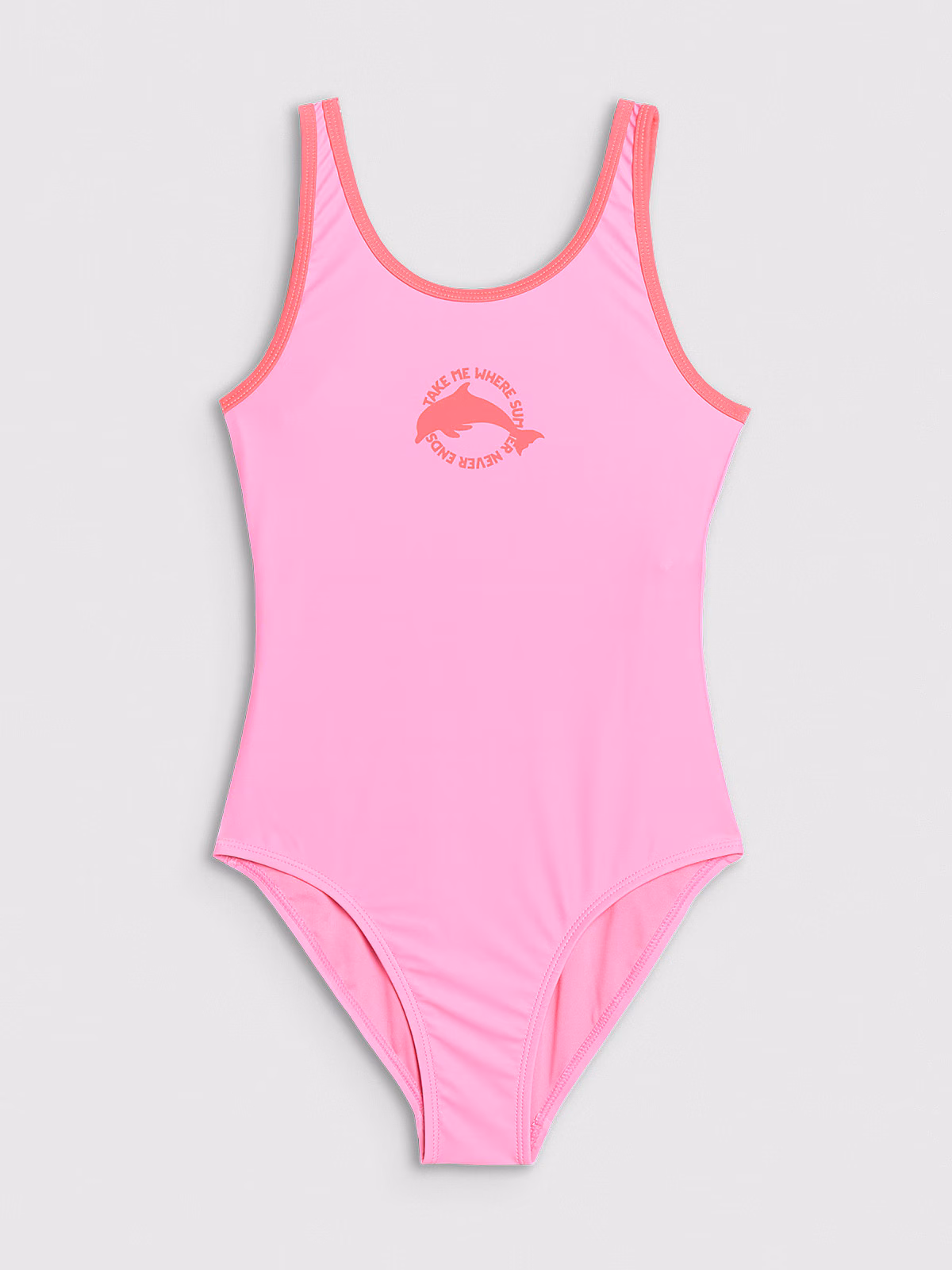 Kostium kąpielowy jednoczęściowy dziewczęcy - żółty