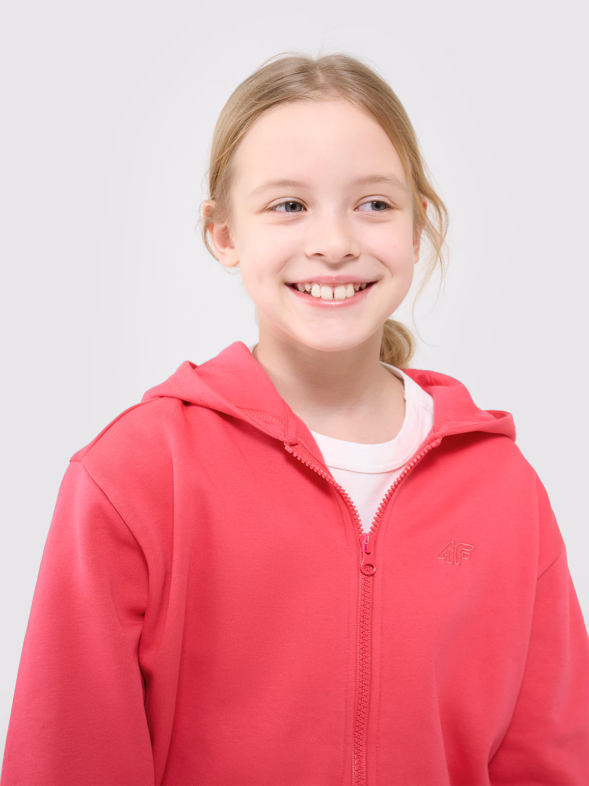 Bluza dresowa rozpinana z kapturem dziewczęca - fioletowa