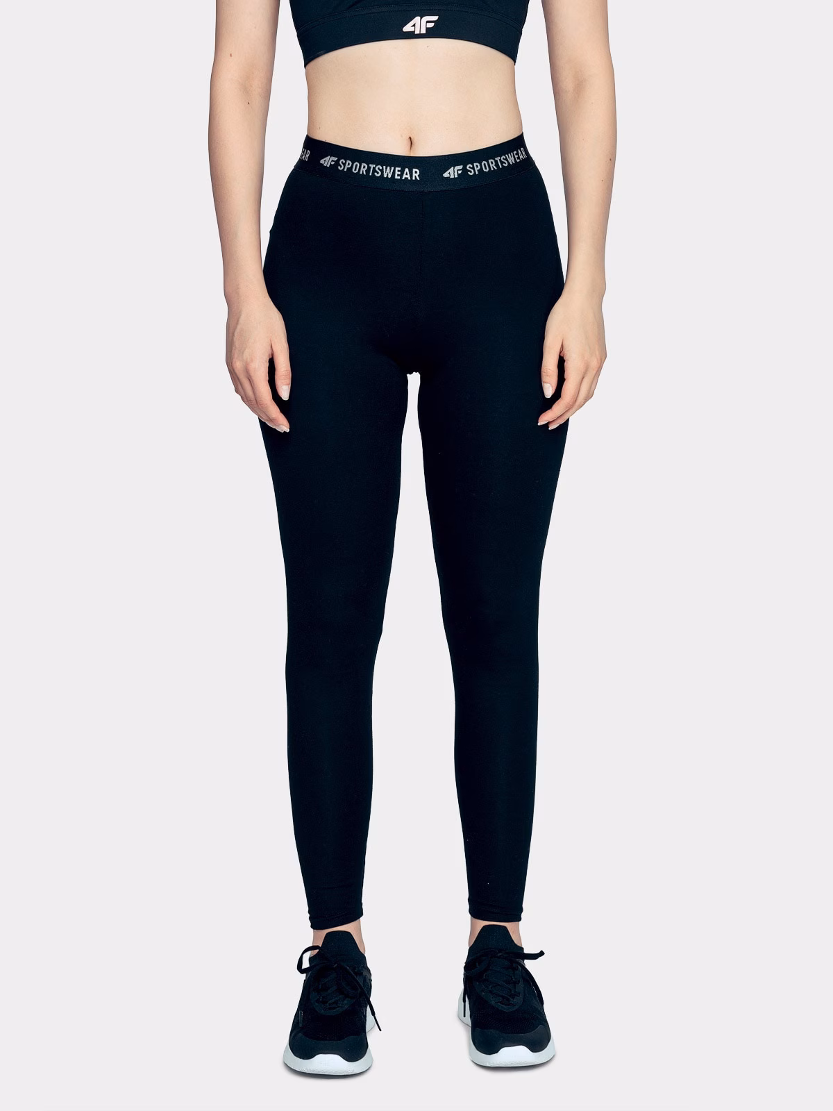 Legginsy dzianinowe damskie - czarne