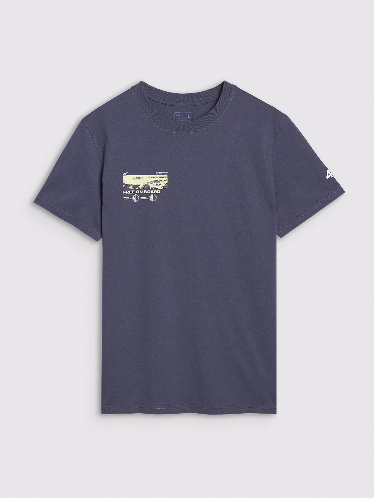 T-shirt regular z nadrukiem męski - szary