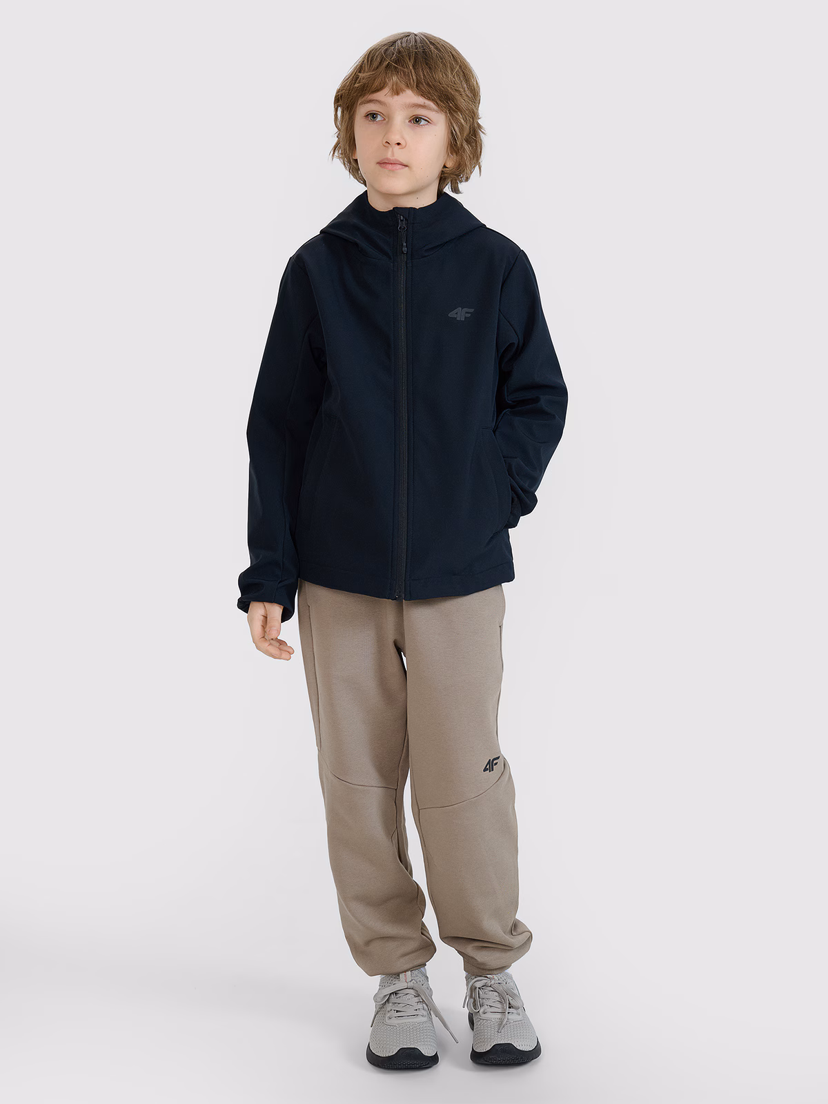 Kurtka softshell wiatroodporna membrana 5000 chłopięca - czarna