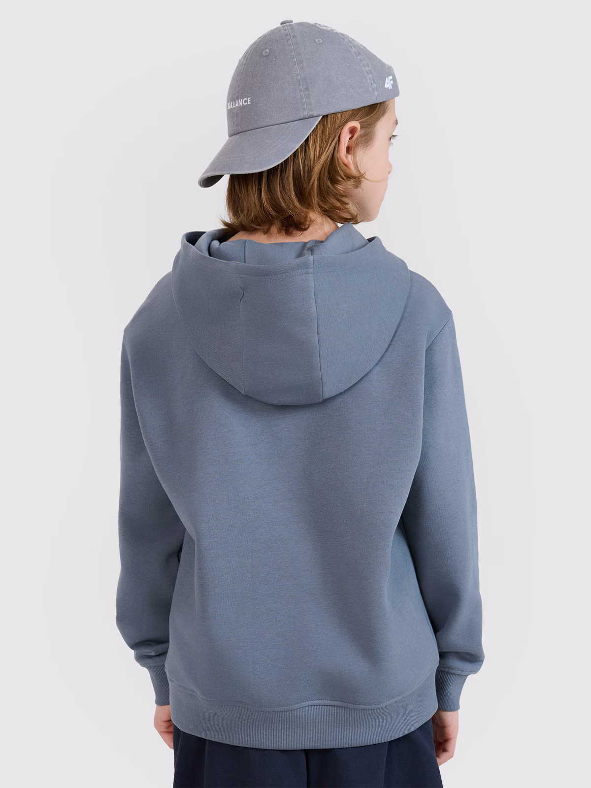 Bluza dresowa nierozpinana z kapturem chłopięca - turkusowa