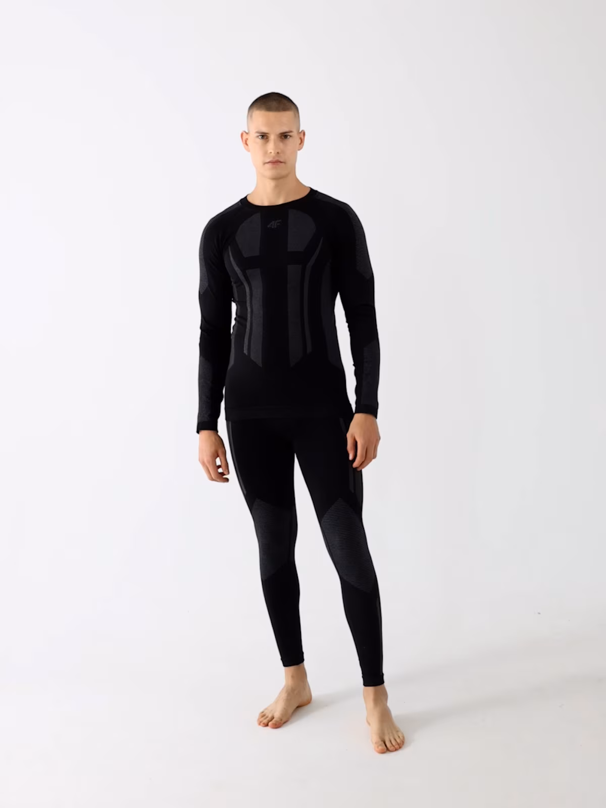 Bielizna termoaktywna bezszwowa z wełną Merino (dół) męska - czarna