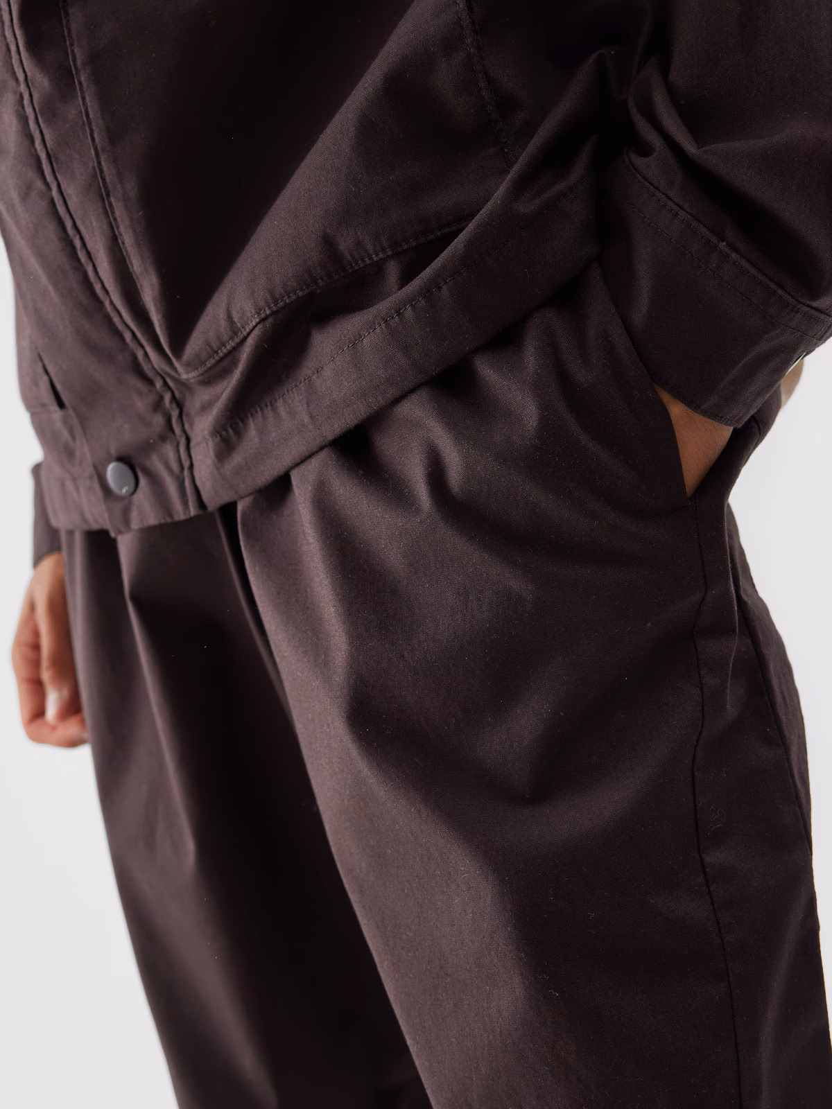 Spodnie casual z szerokimi nogawkami męskie - brązowe