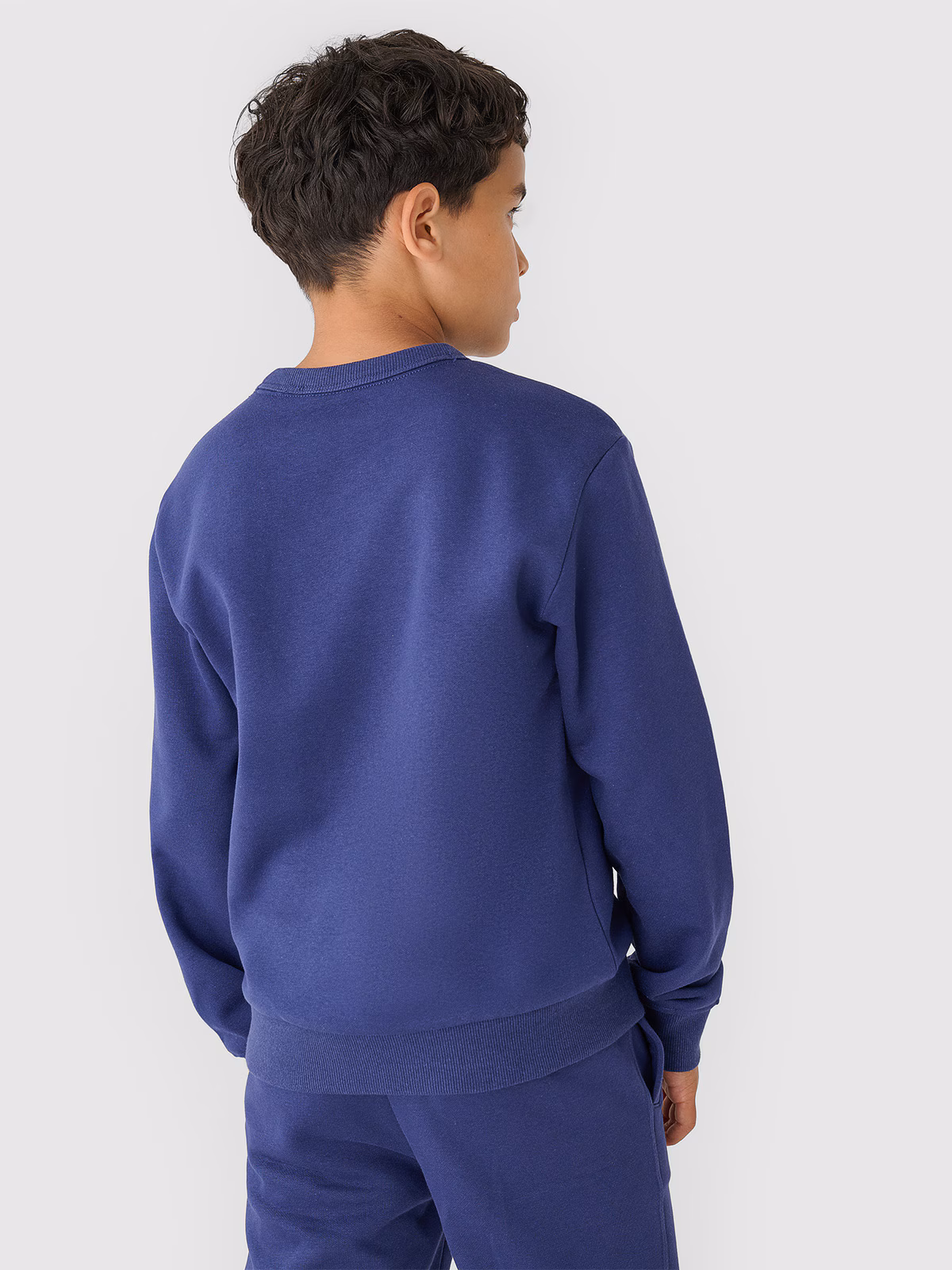 Bluza dresowa nierozpinana bez kaptura chłopięca - granatowa