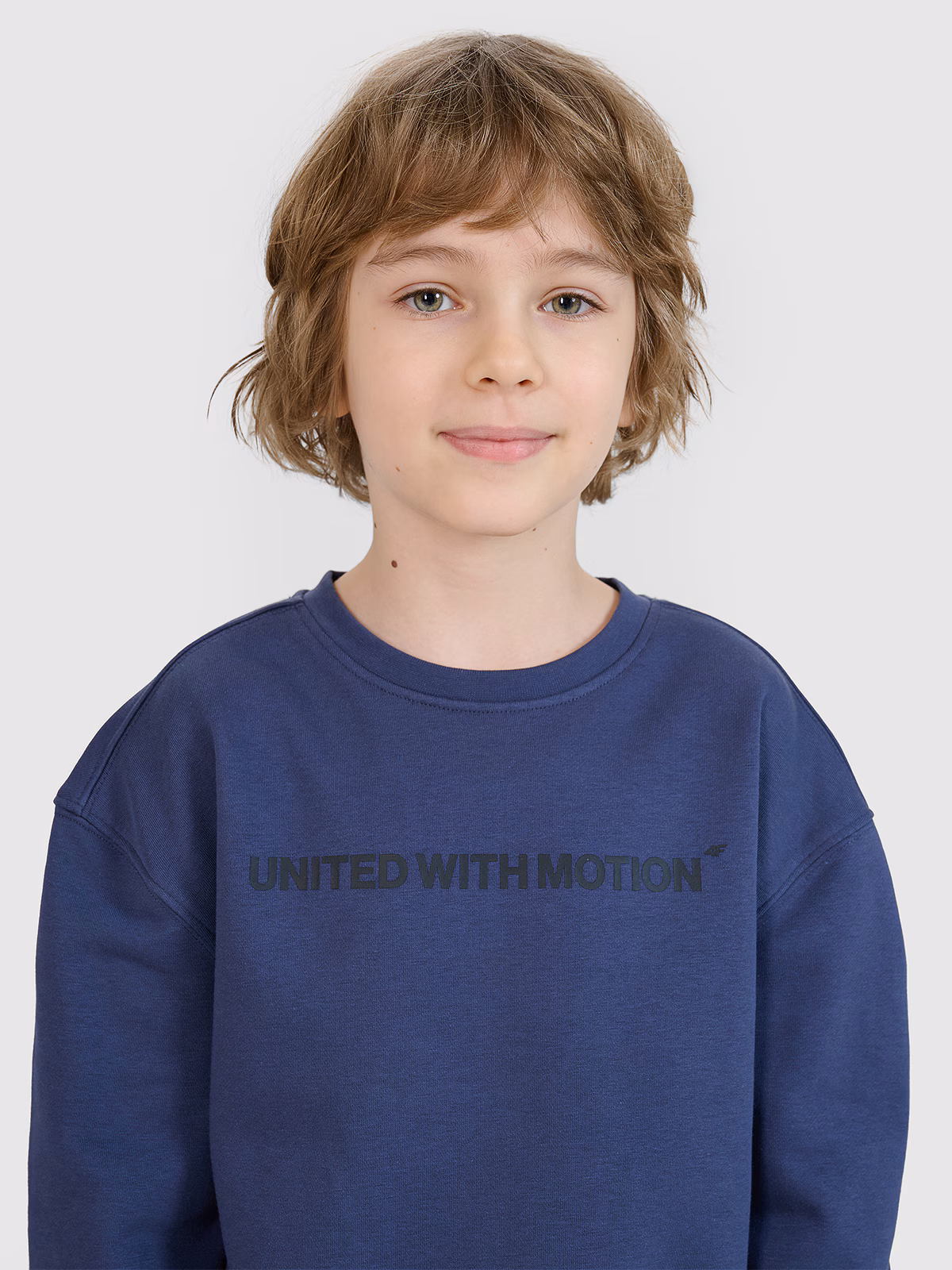 Bluza dresowa nierozpinana bez kaptura chłopięca - granatowa